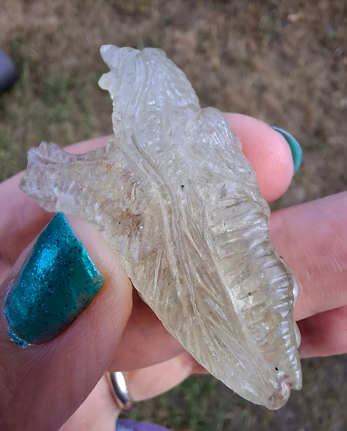 Libyan Desert Glass DRAGON HEAD carving, 22.42g, Tektite (Ref: Dragon 2)