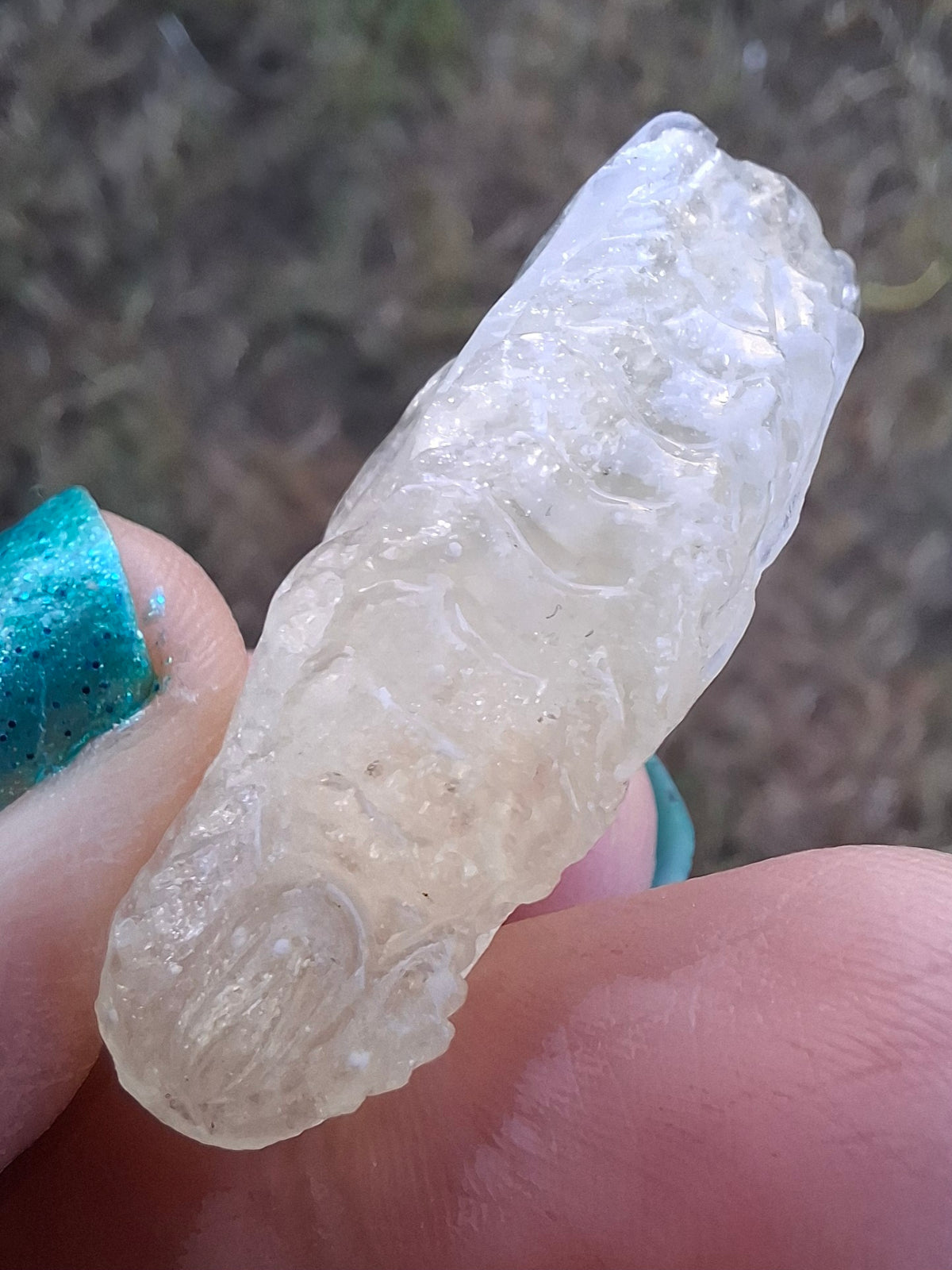 Libyan Desert Glass DRAGON HEAD carving, 9.66g, Tektite (Ref: Dragon 3)