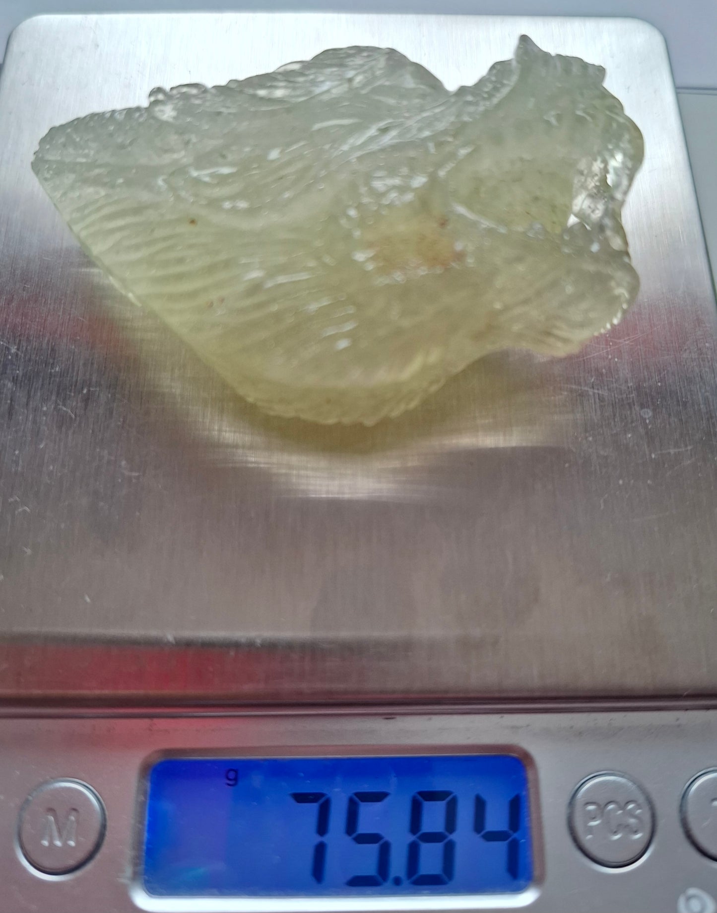 Libyan Desert Glass DRAGON HEAD Carving, 75.84g, Tektite (Ref: Dragon1)