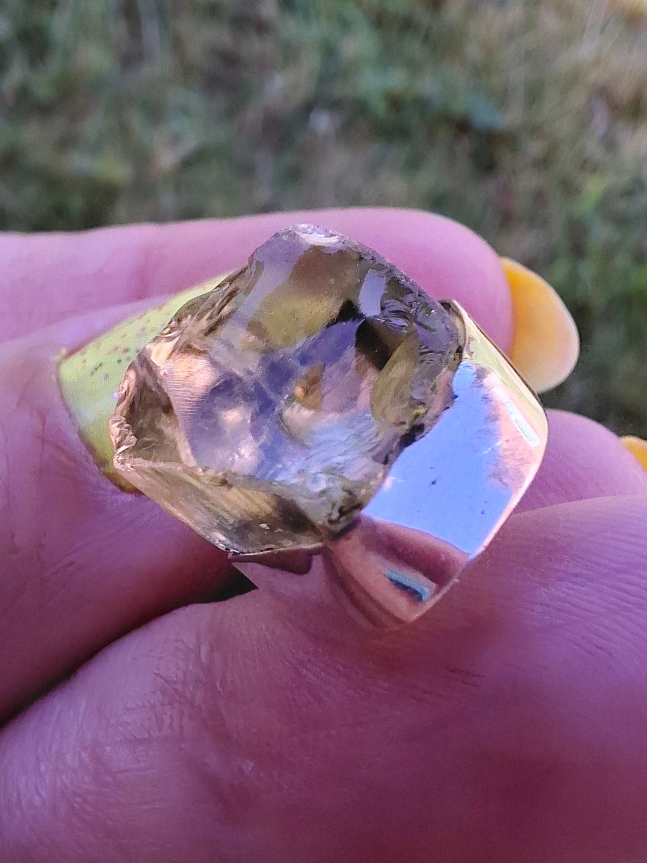 Libyan Desert Glass Pendant, 925 Silver, Tektite (Ref: LP112)