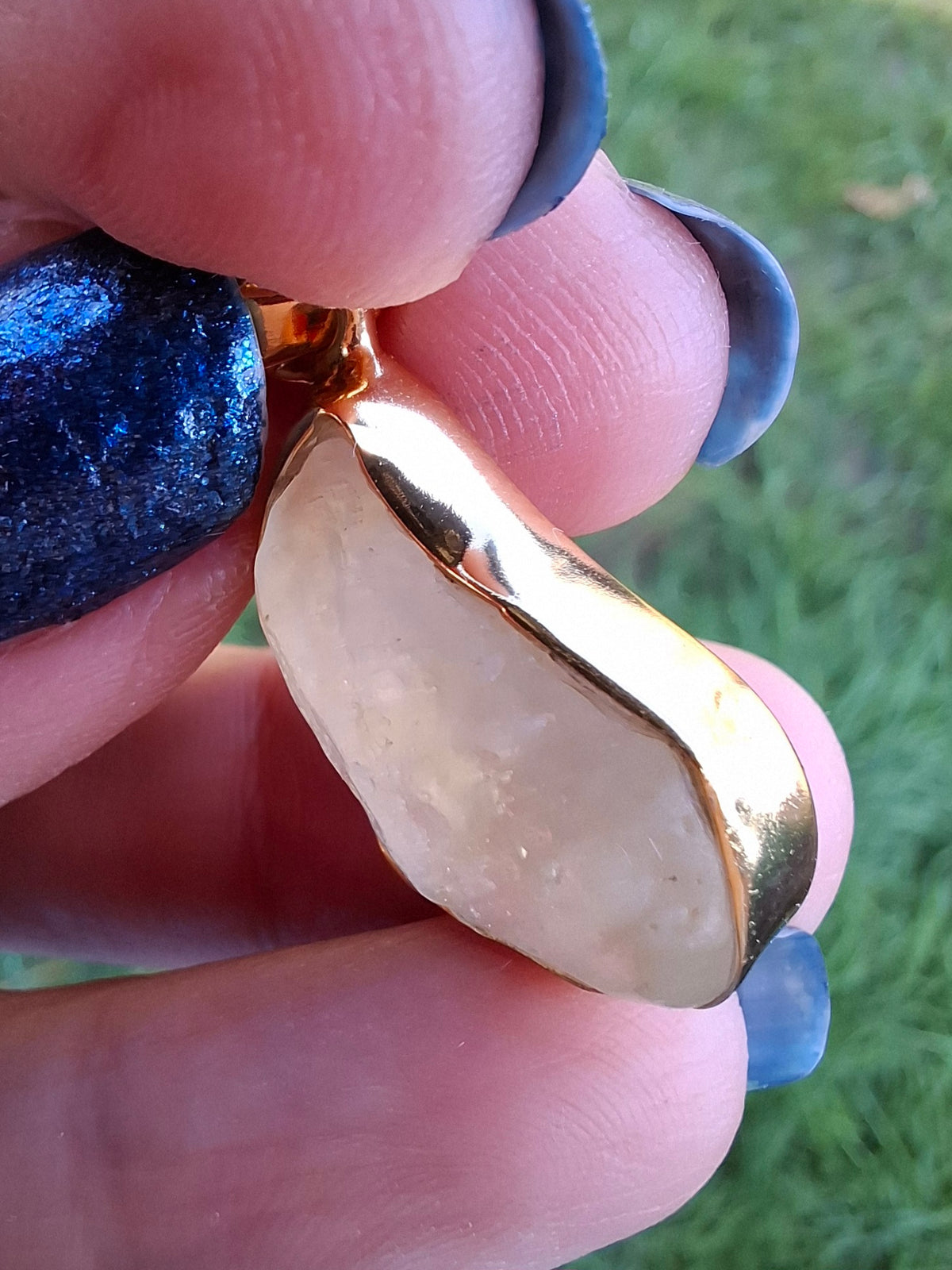 Libyan Desert Glass Pendant, 14K GOLD Plated, Tektite (Ref: LP115)