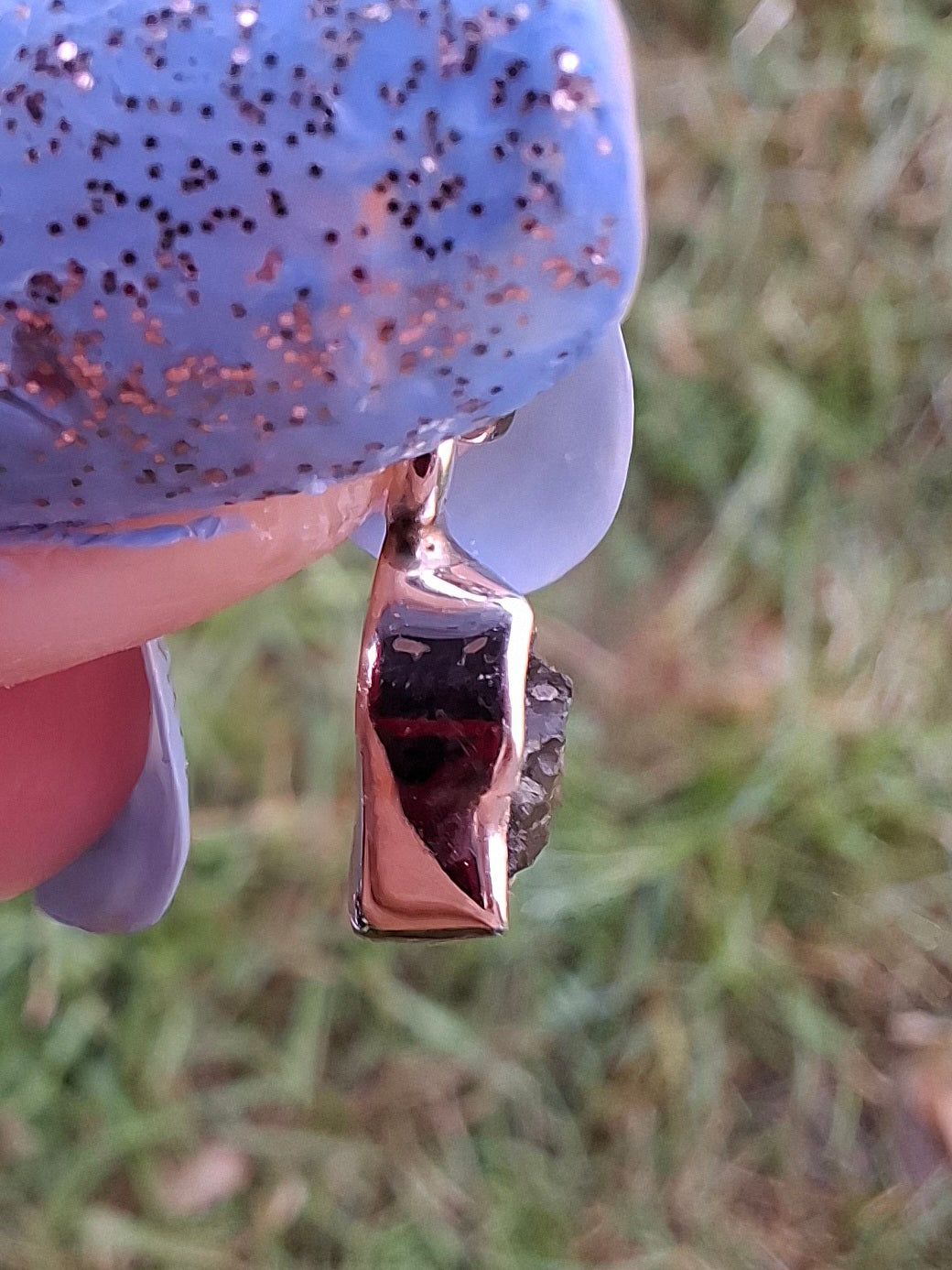 Moldavite Pendant, 925 Silver, Tektite (Ref: P53)