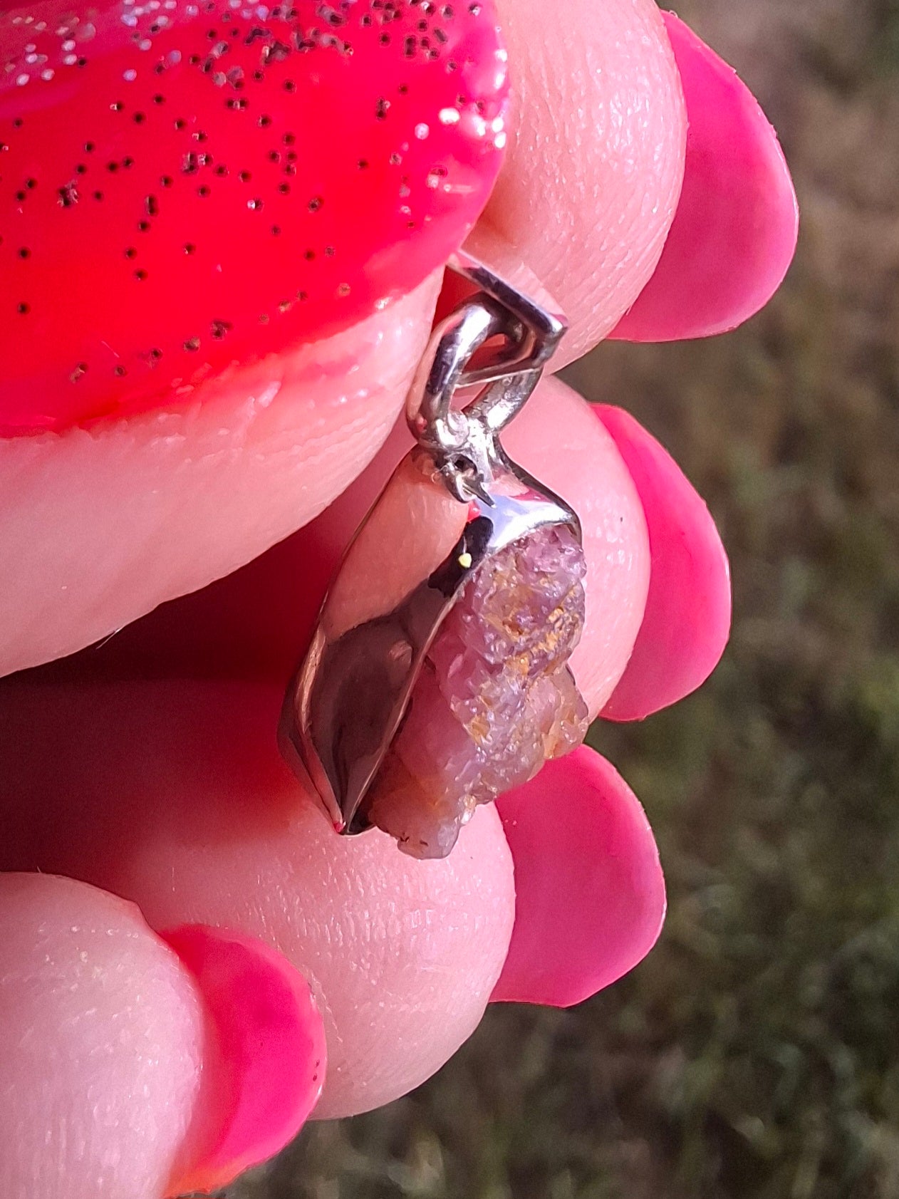 Pink Tourmaline Pendant, 925 Silver, Crystal (Ref: PT88)