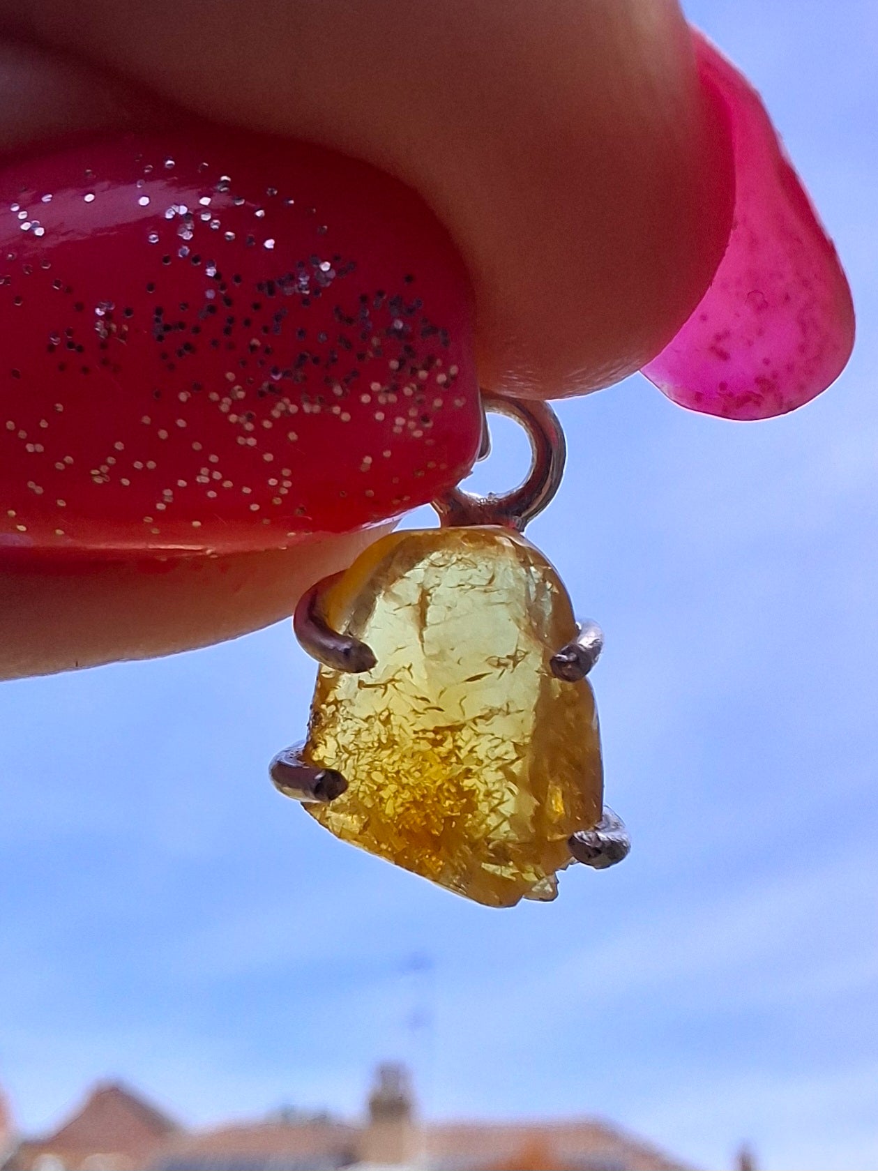 Baltic Amber Pendant, 925 Silver, Fossil (Ref: AP19)