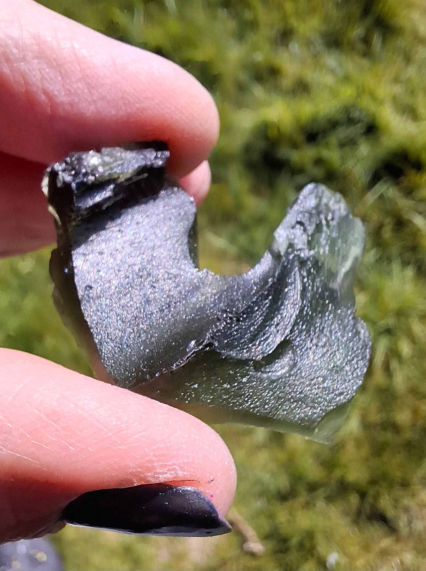 Moldavite Piece, NESMEN, 8.90g, Tektite (Ref: 1374)