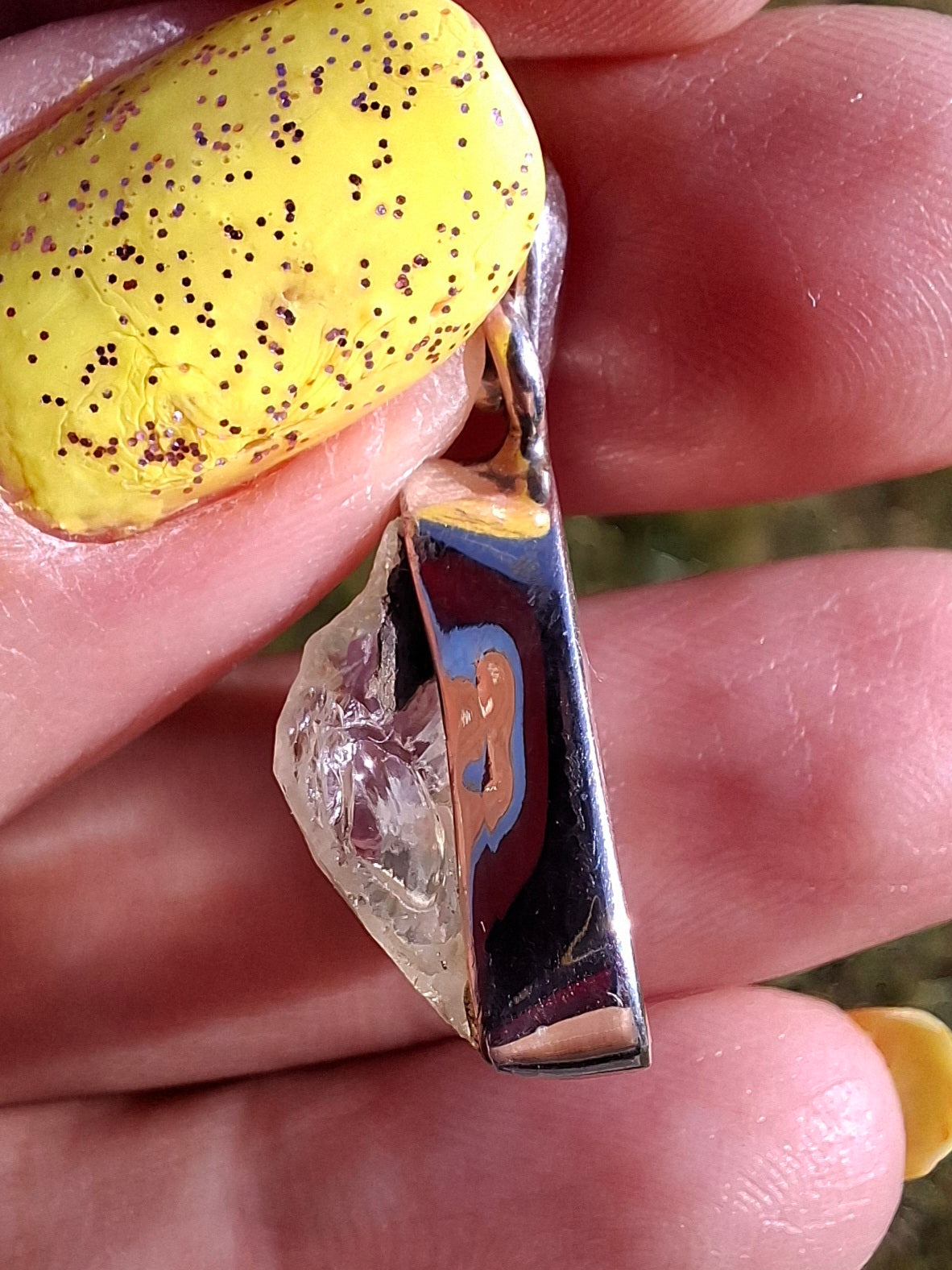Libyan Desert Glass Pendant, 925 Silver, Tektite (Ref: LP101)
