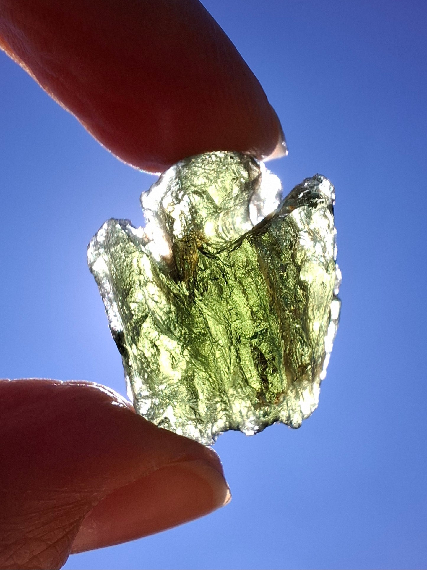 Moldavite Piece, NESMEN, 6.92g, Tektite (Ref: 1375)