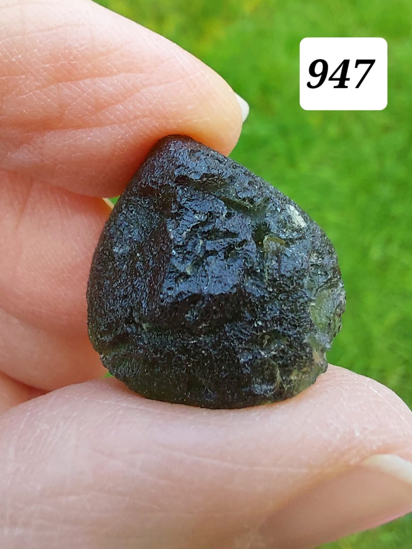Moldavite Piece, NESMEN,  5.48g, Tektite (Ref: 947)