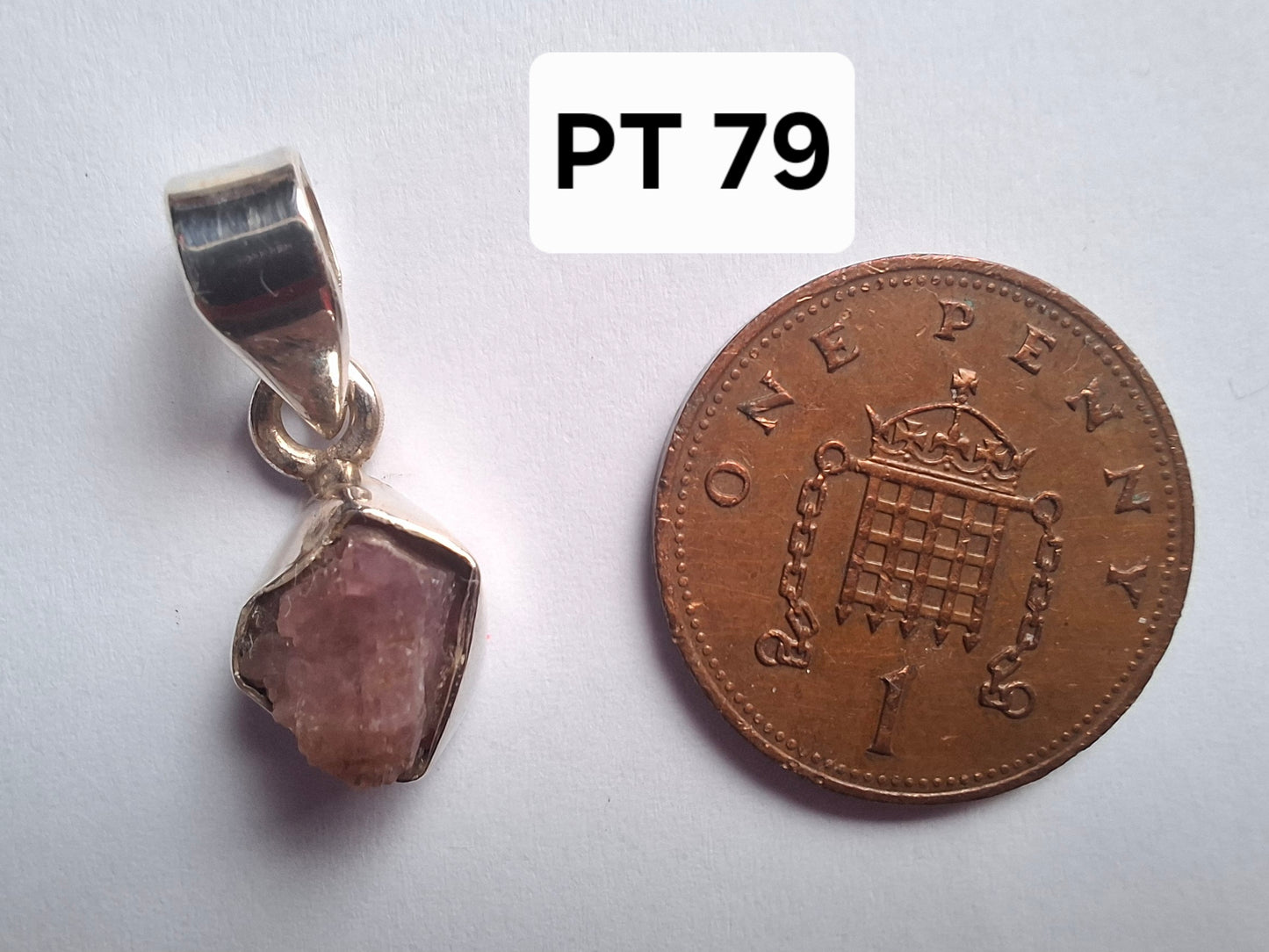 Pink Tourmaline Pendant, 925 Silver, Crystal (Ref: PT79)