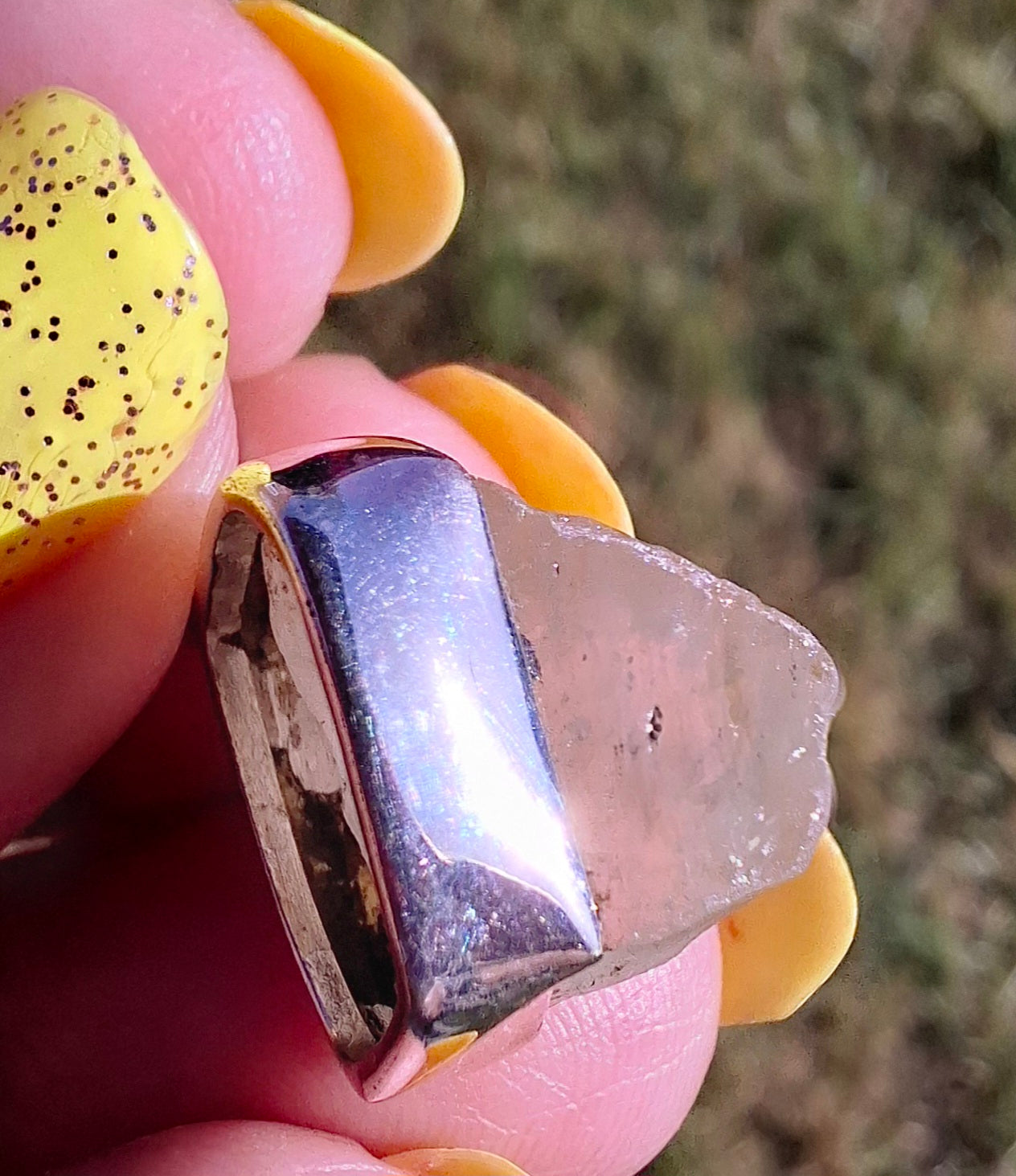 Libyan Desert Glass Pendant, 925 Silver, Tektite (Ref: LP104)