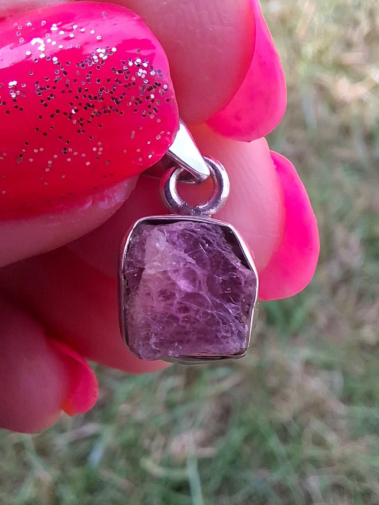 Pink Tourmaline Pendant, 925 Silver, Crystal (Ref: PT76)