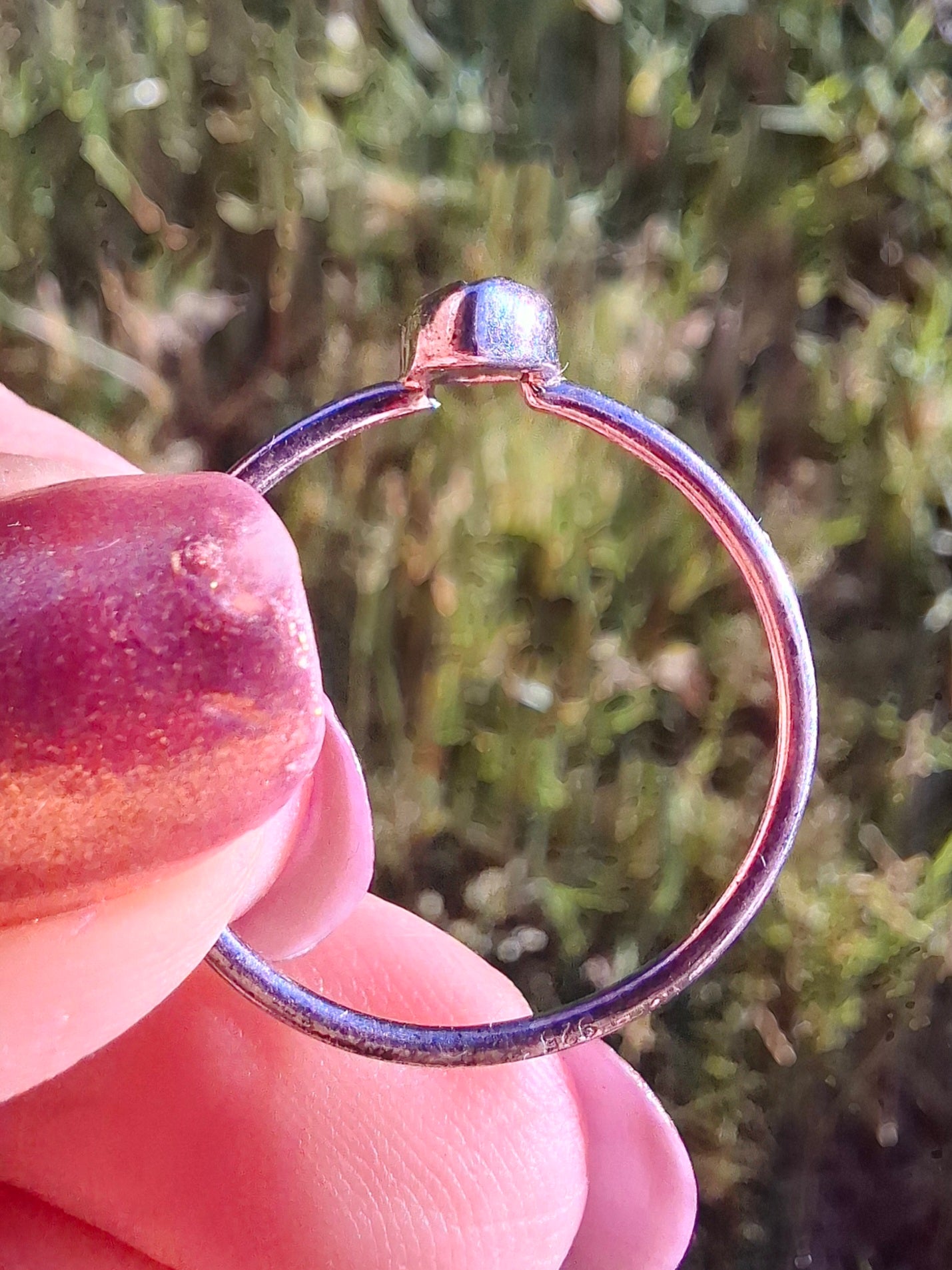 Moldavite Ring, size small T, 925 Silver, Tektite (Ref: R69)