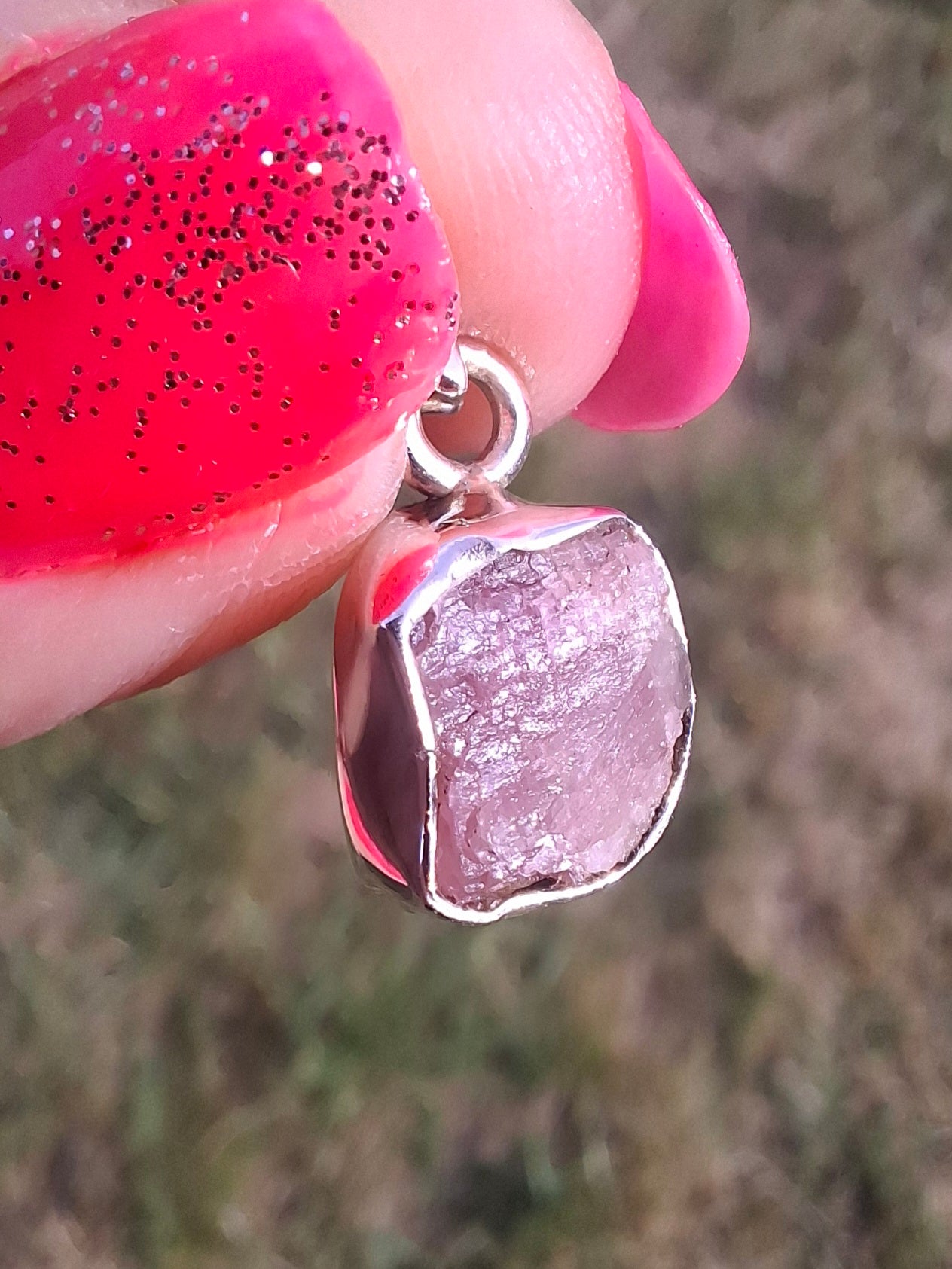 Pink Tourmaline Pendant, 925 Silver, Crystal (Ref: PT82)