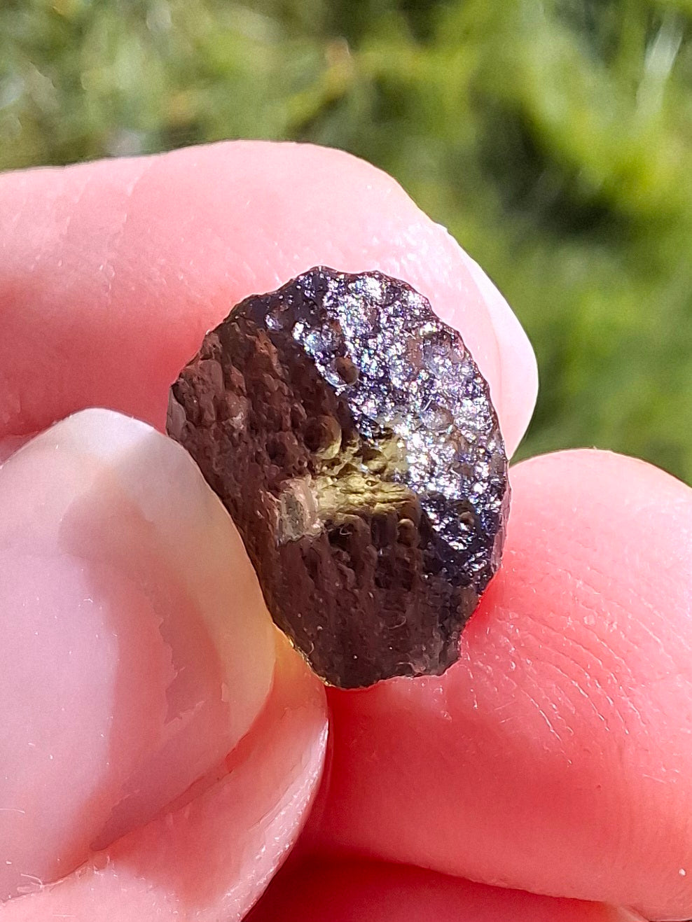 DRILLED, Moldavite Piece, 1.07g, Tektite (Ref: D30)