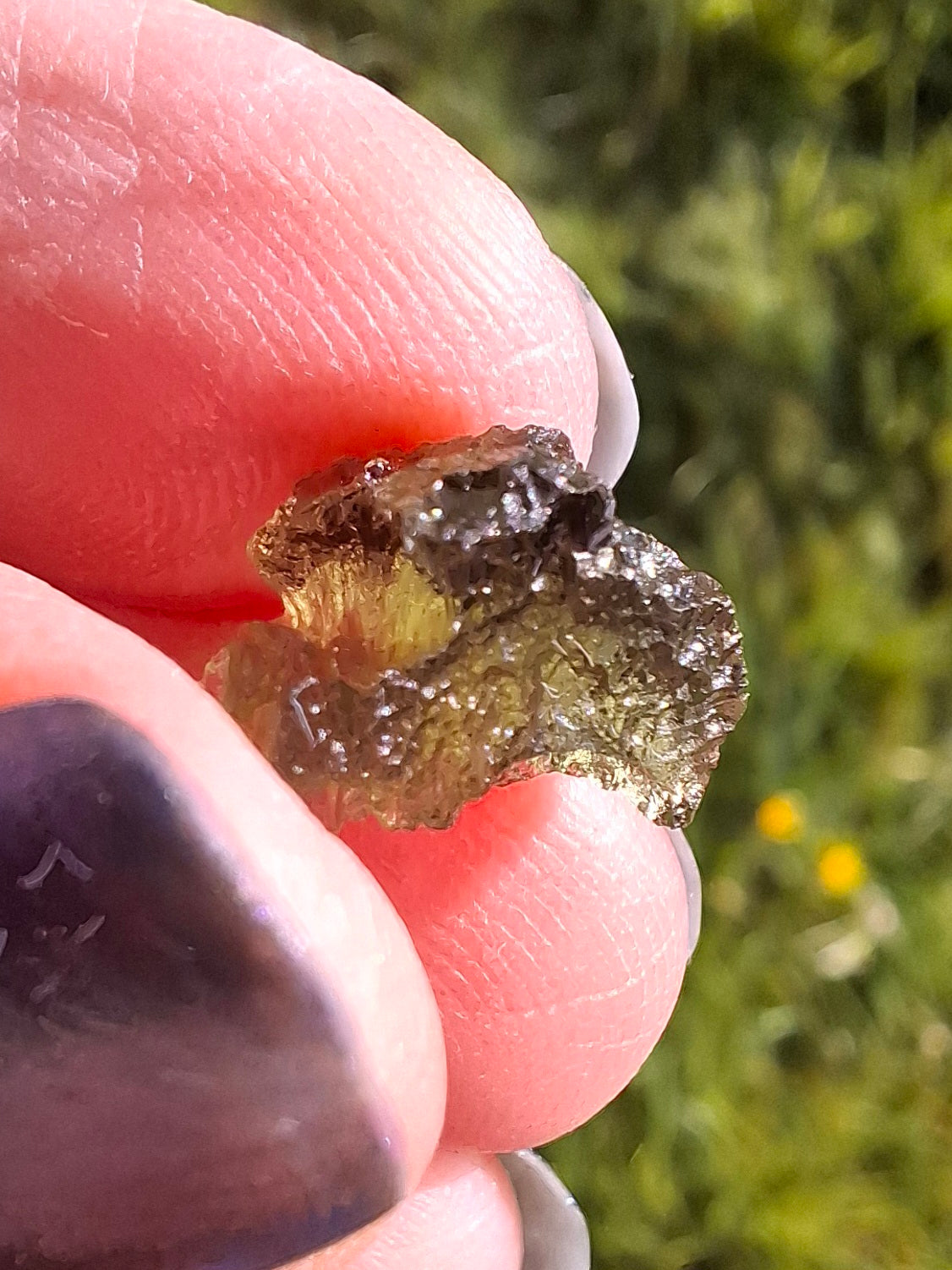 Moldavite Piece, 0.72g, Tektite (Ref: 1379)