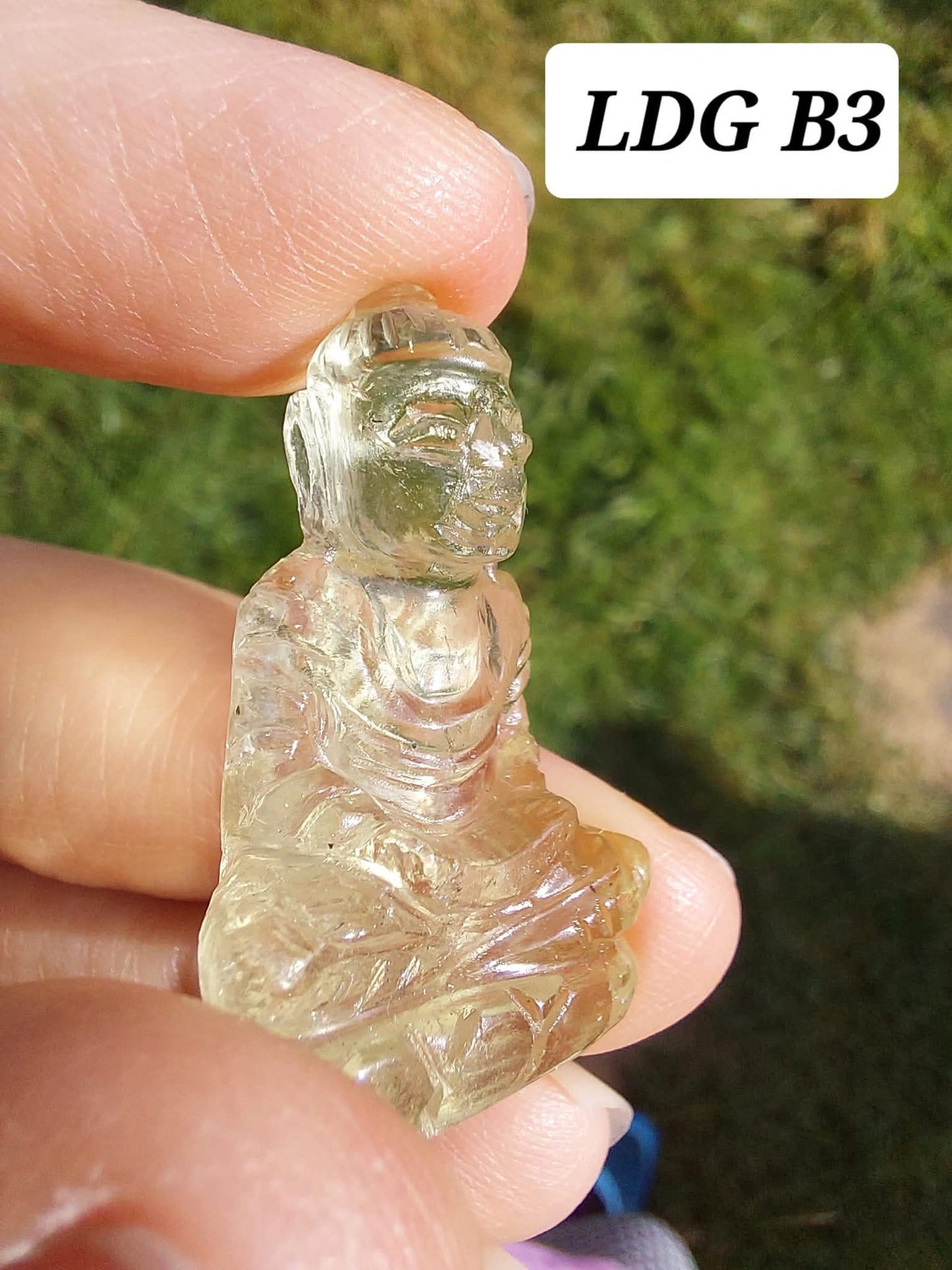 Libyan Desert Glass BUDDHA Carving, 6.80g, Tektite (Ref: LDG B3)