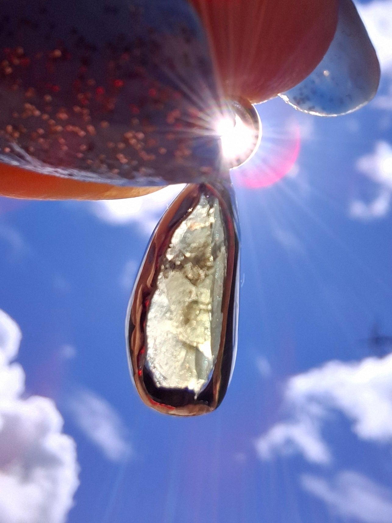 Moldavite Pendant, 925 Silver, Tektite (Ref: P95)