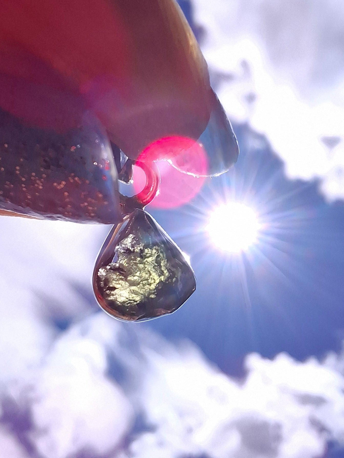 Moldavite Pendant, 925 Silver, Tektite (Ref: P85)