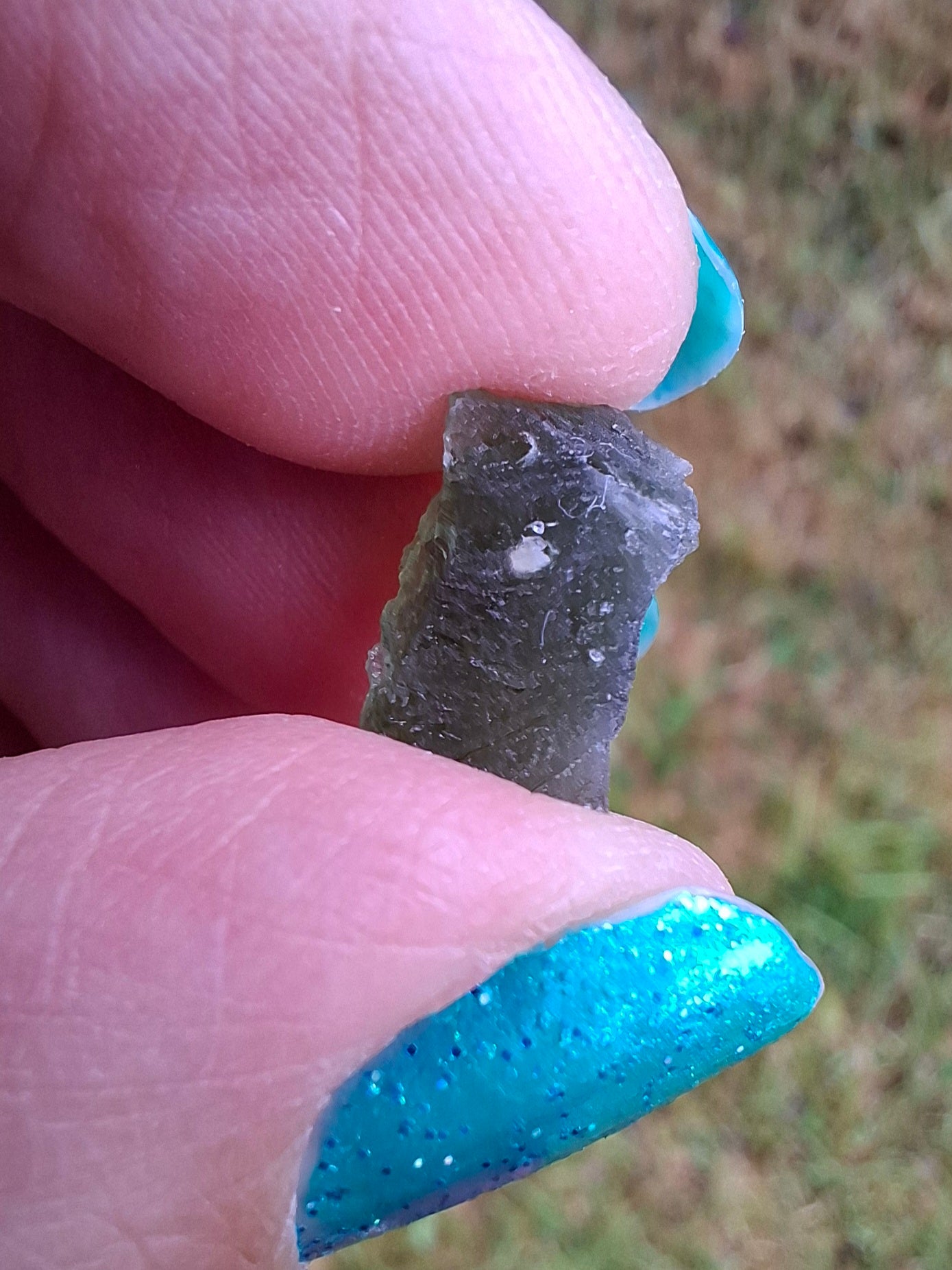Moldavite Piece, 0.92g, Tektite (Ref: 1418)