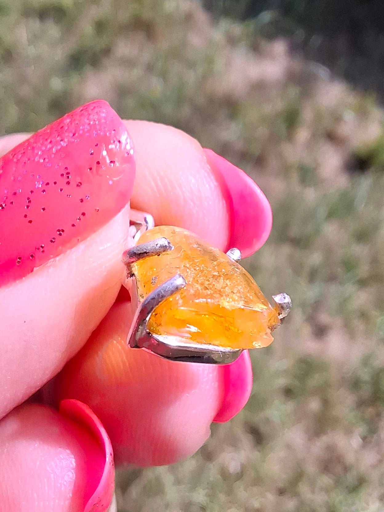 Baltic Amber Pendant, 925 Silver, Fossil (Ref: AP19)