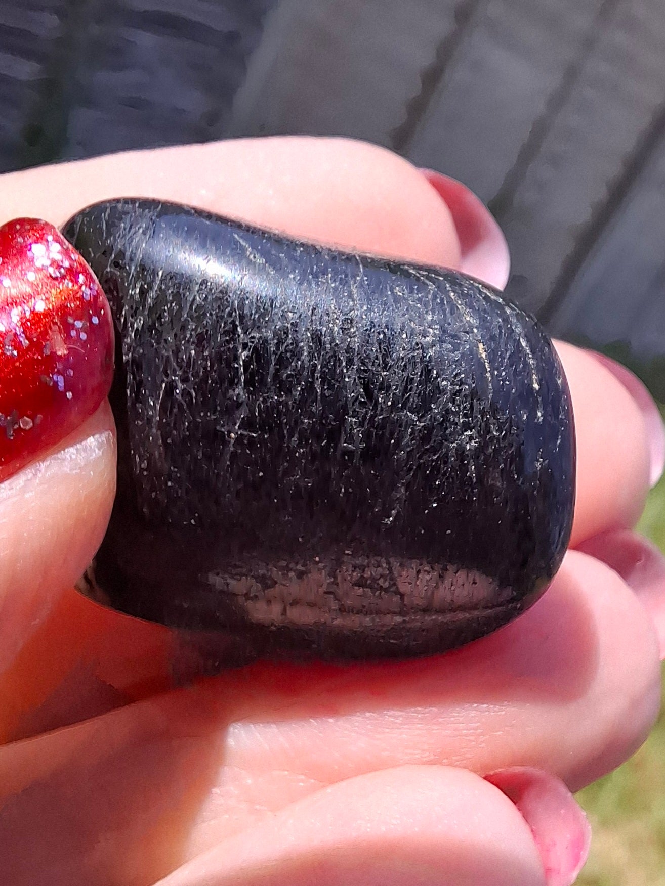 Black Tourmaline, Tumble Stone, Crystal (Ref: T221)