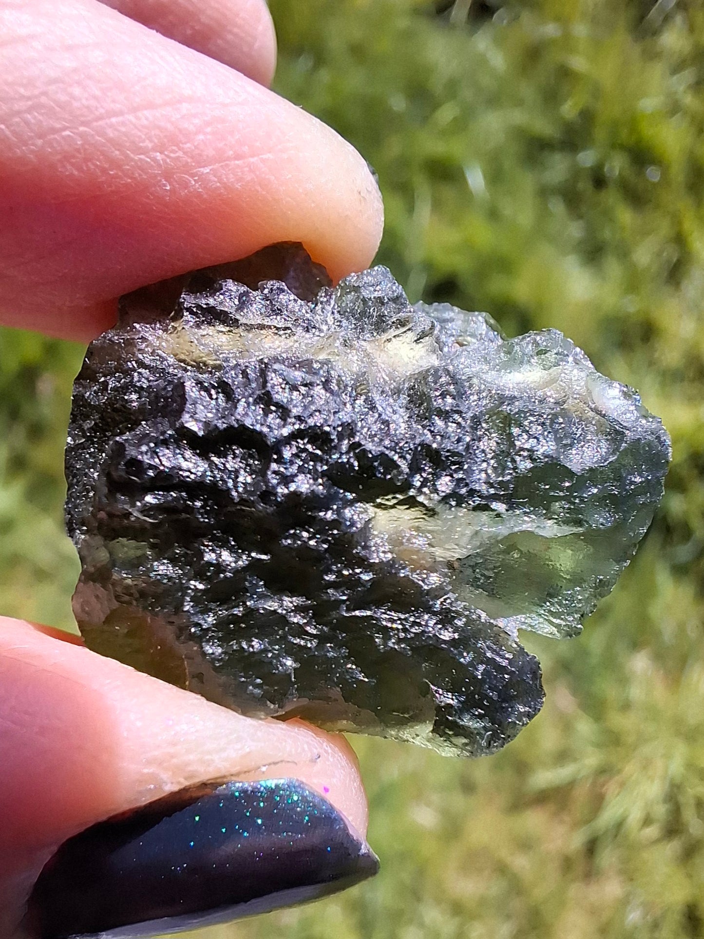 Moldavite Piece, NESMEN, 6.92g, Tektite (Ref: 1375)