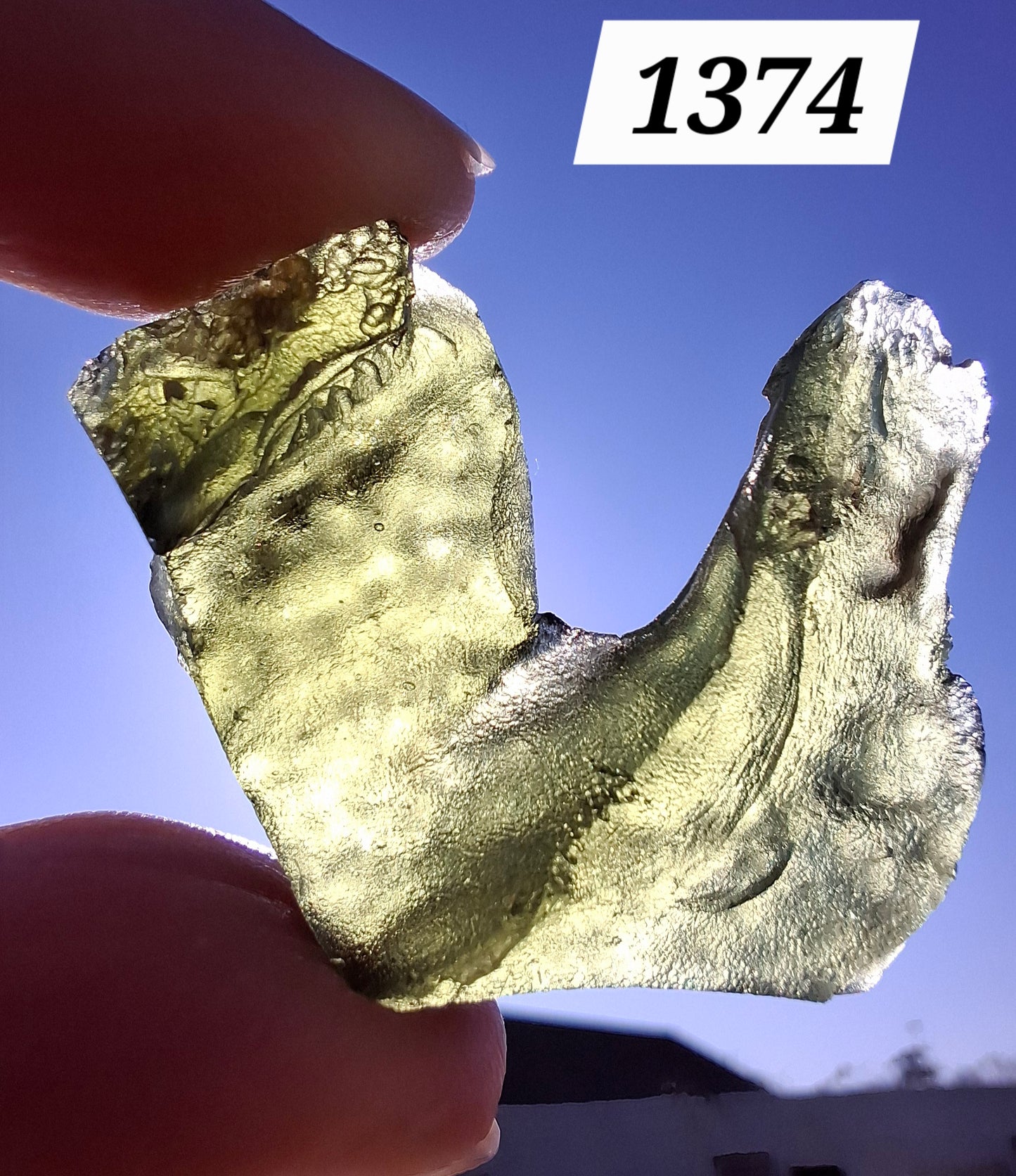 Moldavite Piece, NESMEN, 8.90g, Tektite (Ref: 1374)