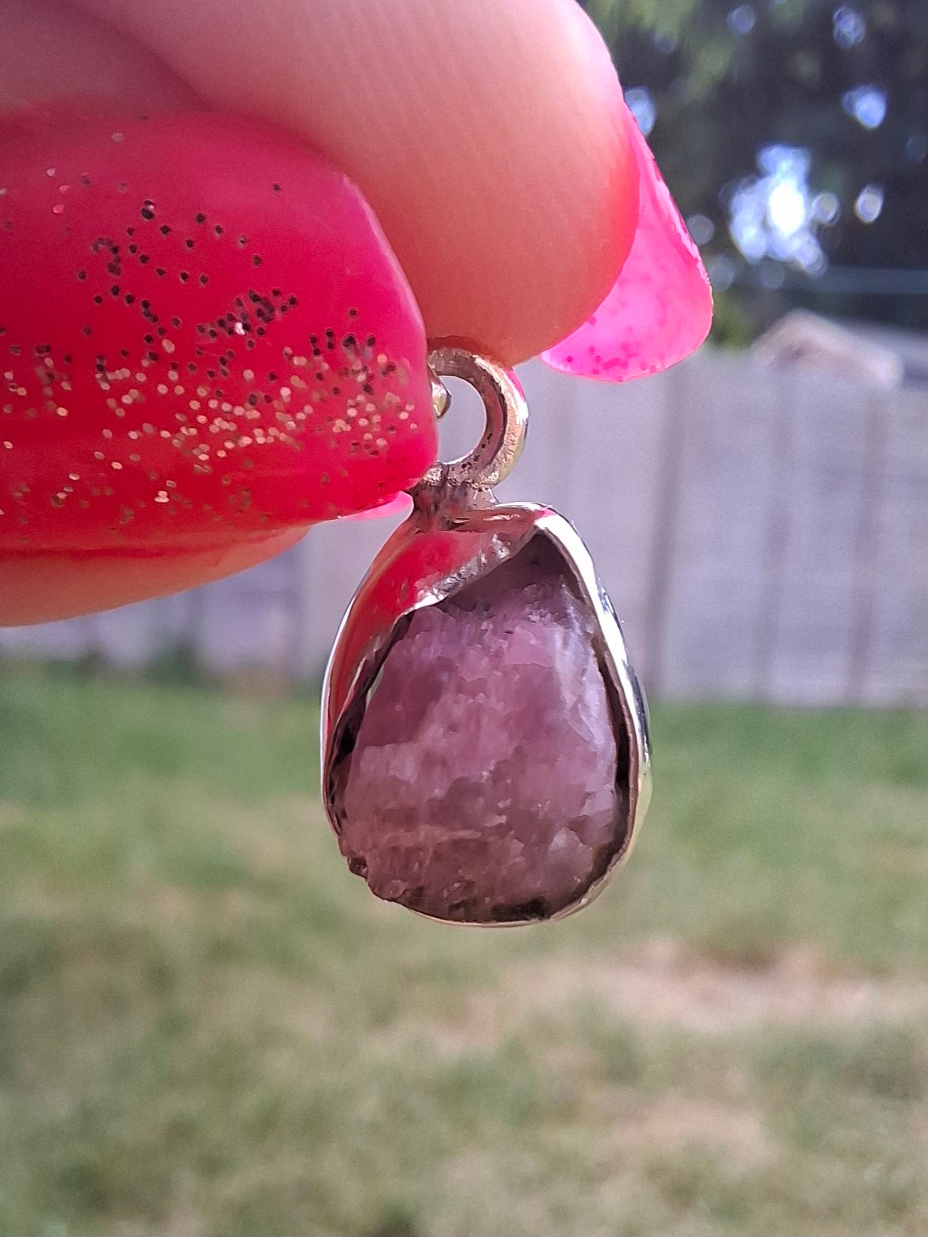 Pink Tourmaline Pendant, 925 Silver, Crystal (Ref: PT85)