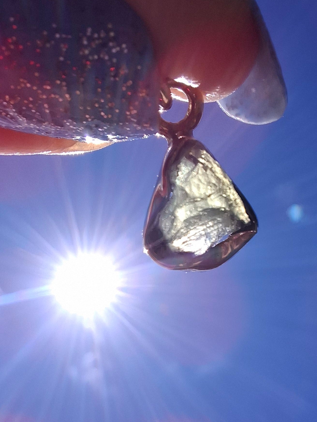 Moldavite Pendant, 925 Silver, Tektite (Ref: P68)