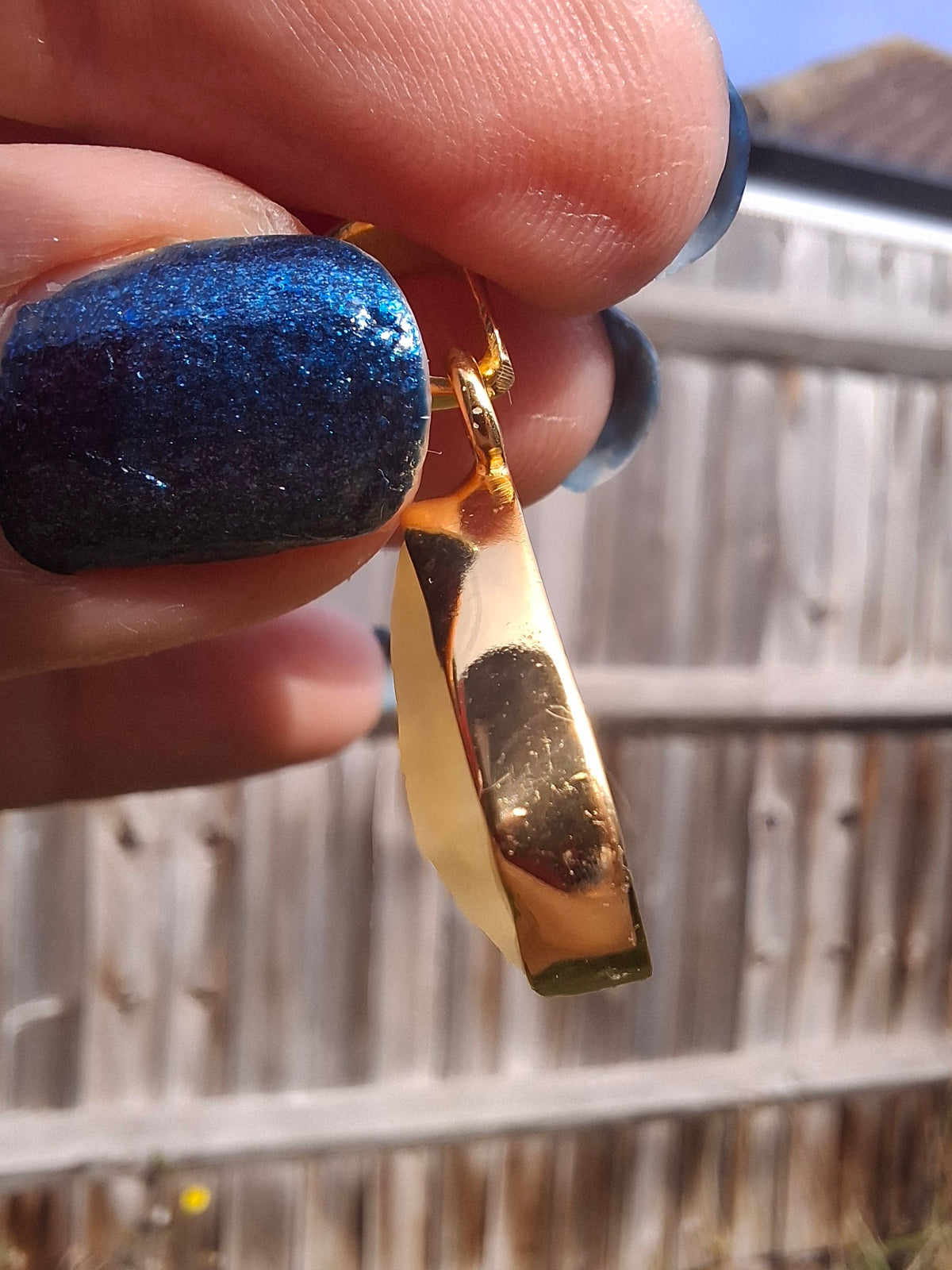Libyan Desert Glass Pendant, 14K GOLD Plated, Tektite (Ref: LP125)