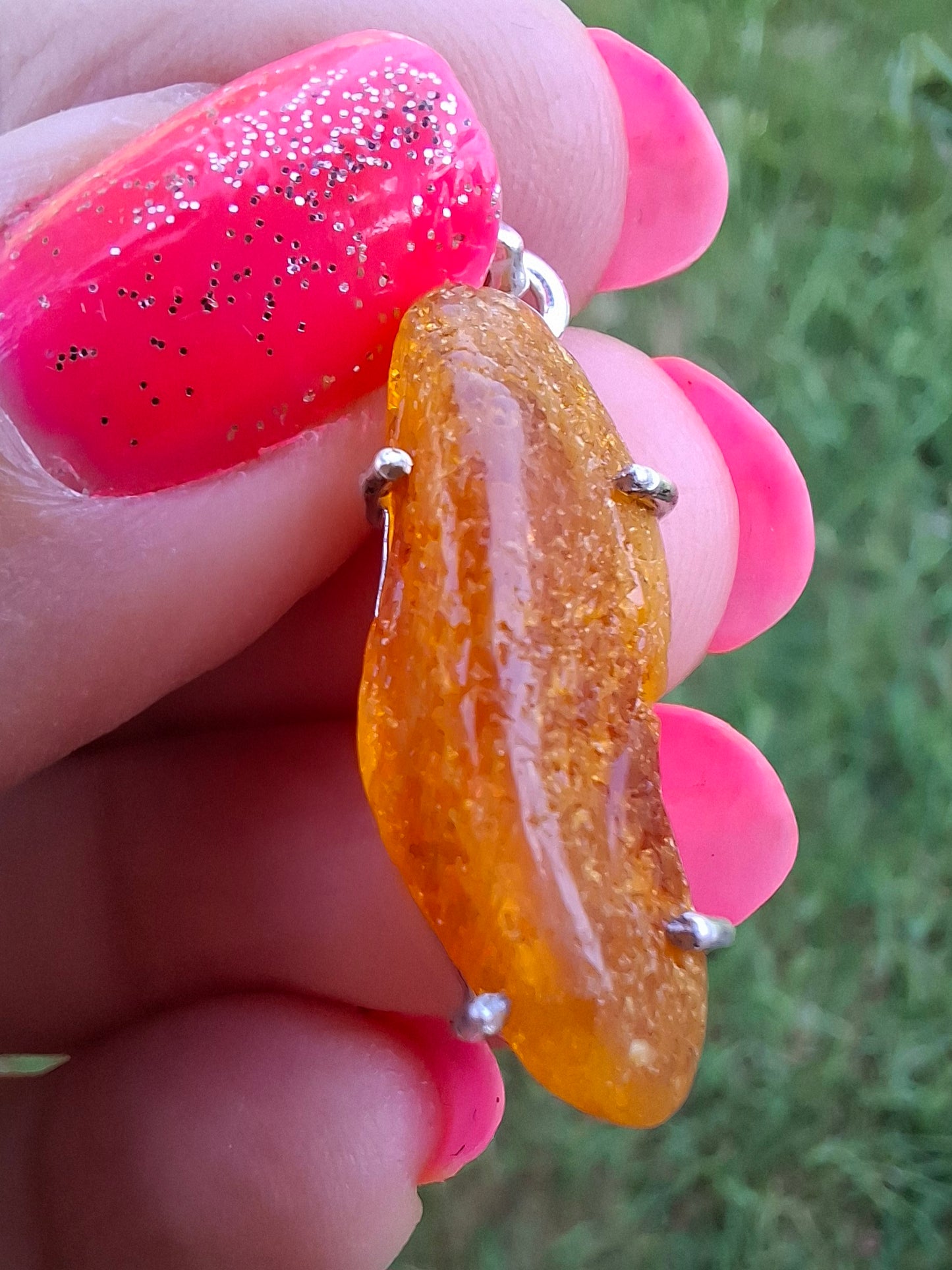 Baltic Amber Pendant, 925 Silver, Fossil (Ref: AP3)