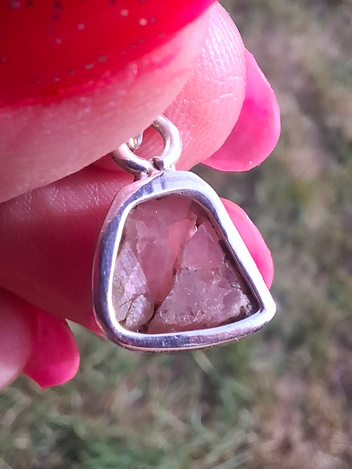 Pink Tourmaline Pendant, 925 Silver, Crystal (Ref: PT74)