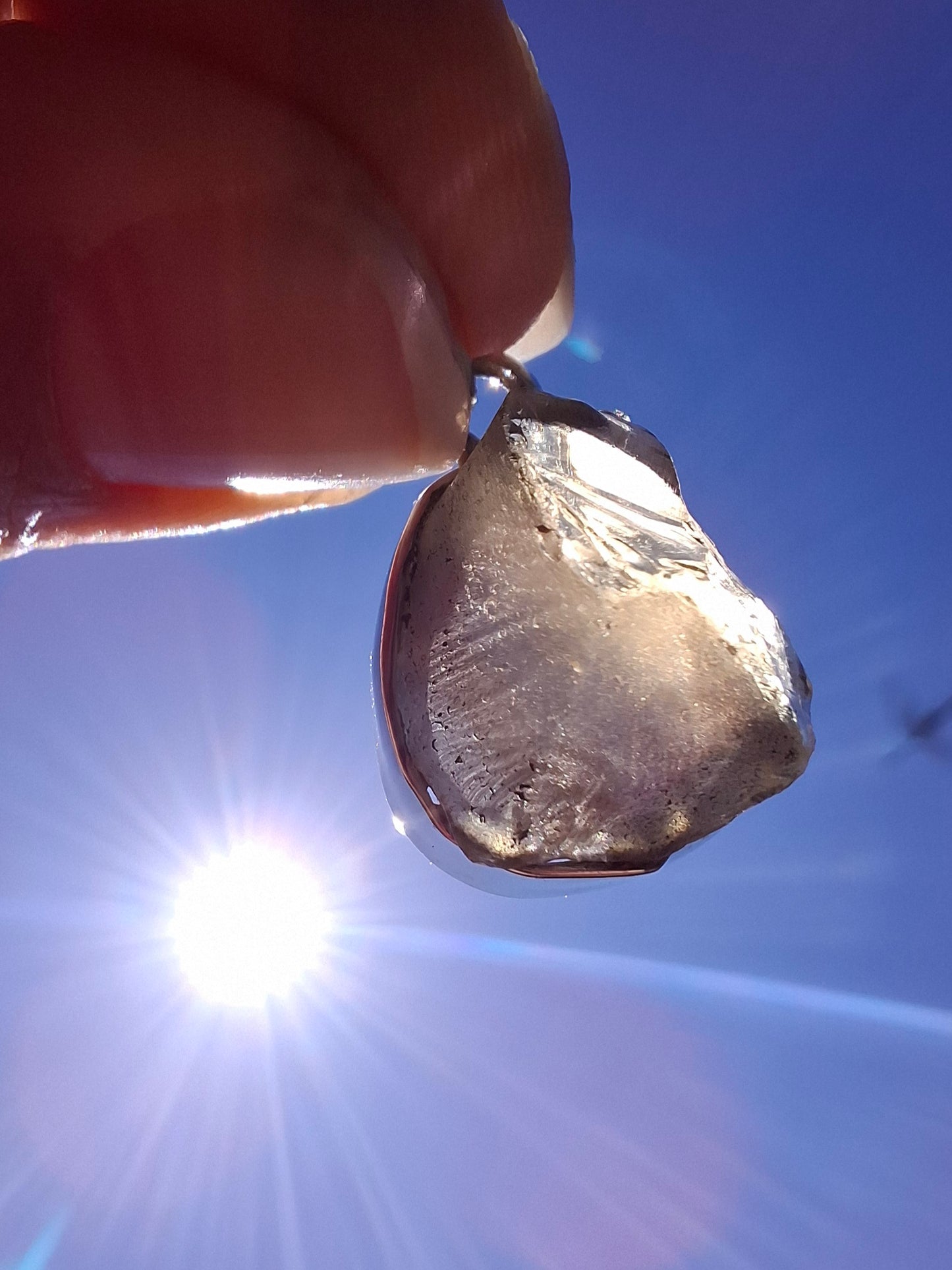 Libyan Desert Glass Pendant, 925 Silver, Tektite (Ref: LP76)