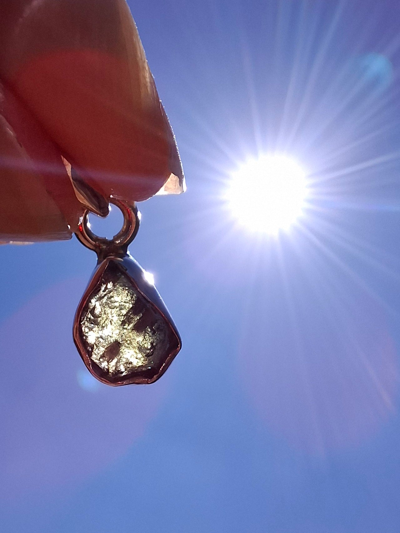 Moldavite Pendant, 925 Silver, Tektite (Ref: P62)