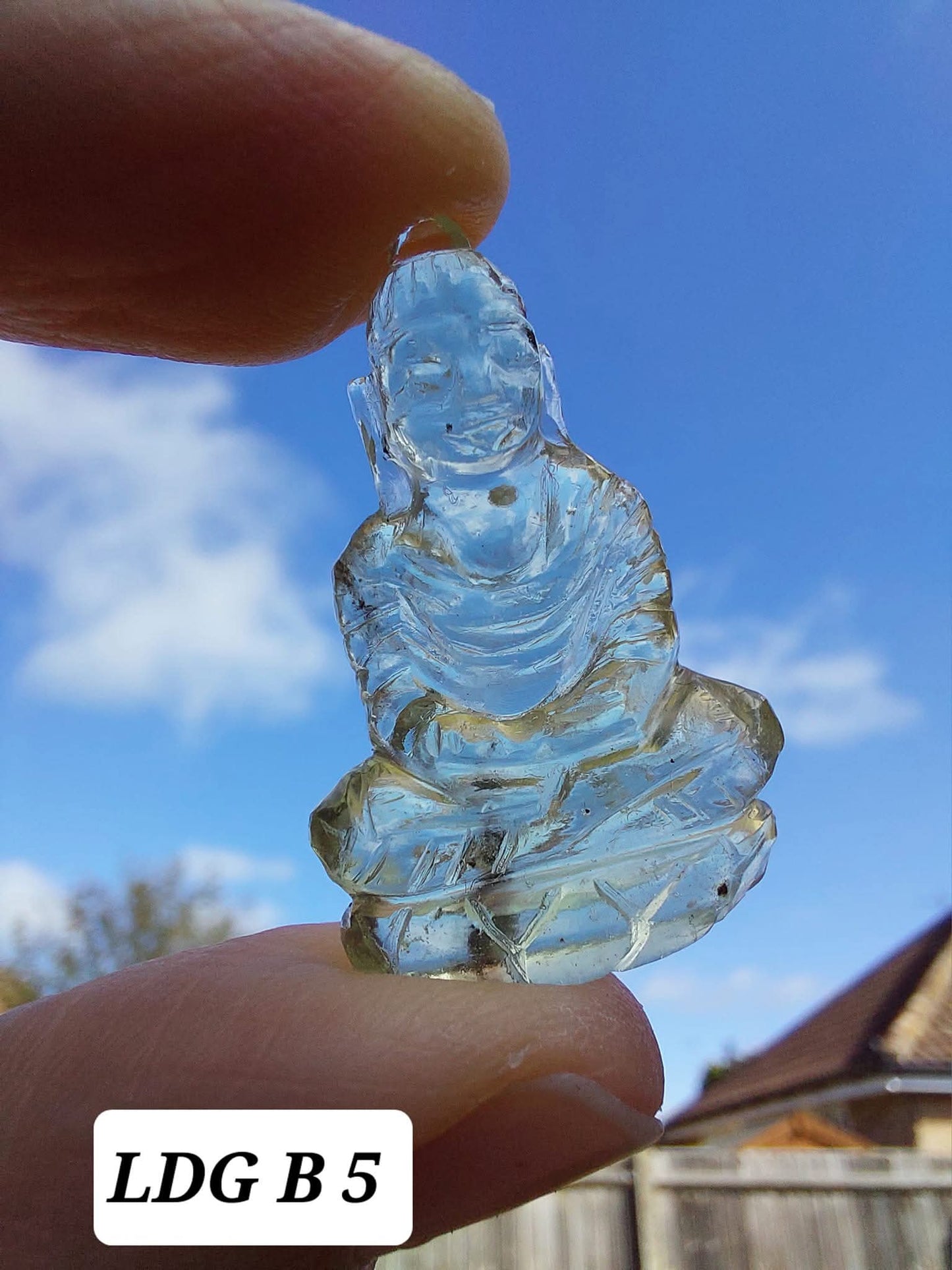 Libyan Desert Glass BUDDHA Carving, 4.61g, Tektite (Ref: LDG B5)