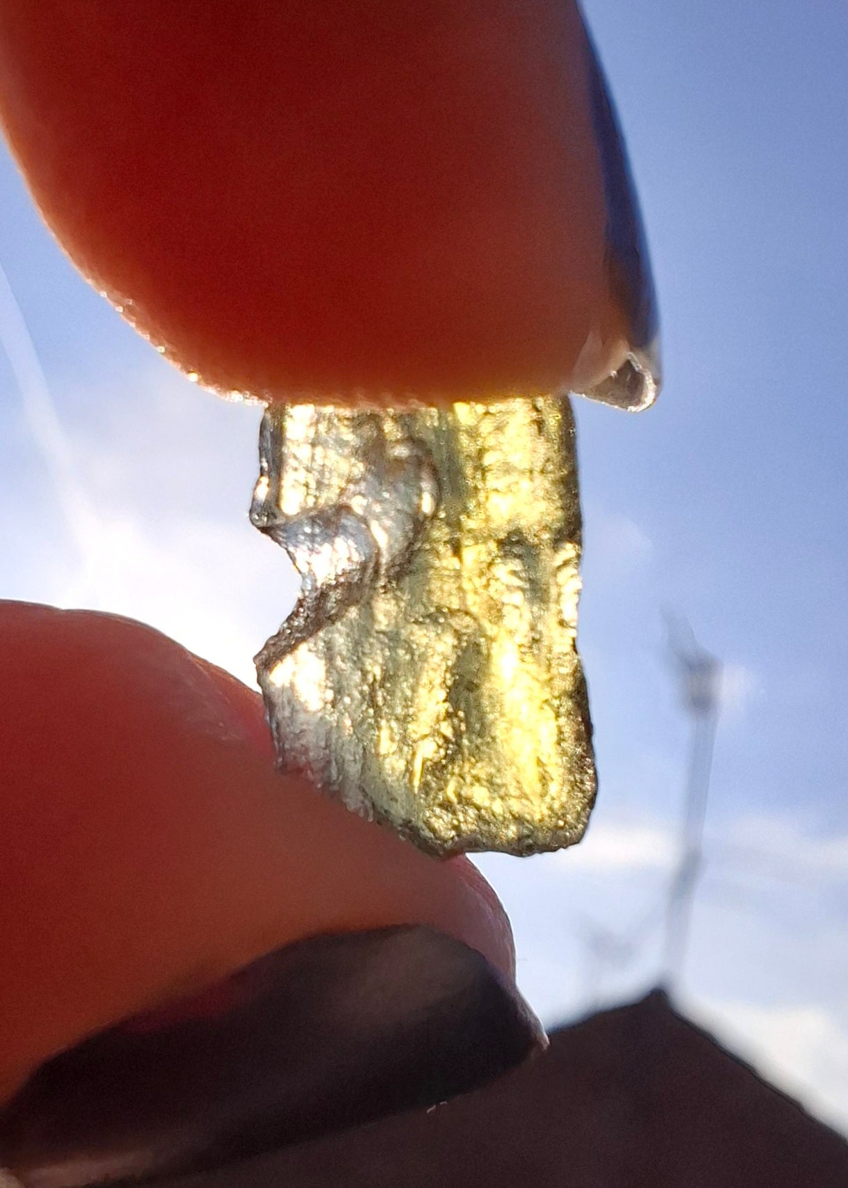Moldavite small Piece, 0.42g, Tektite (Ref: 1386)