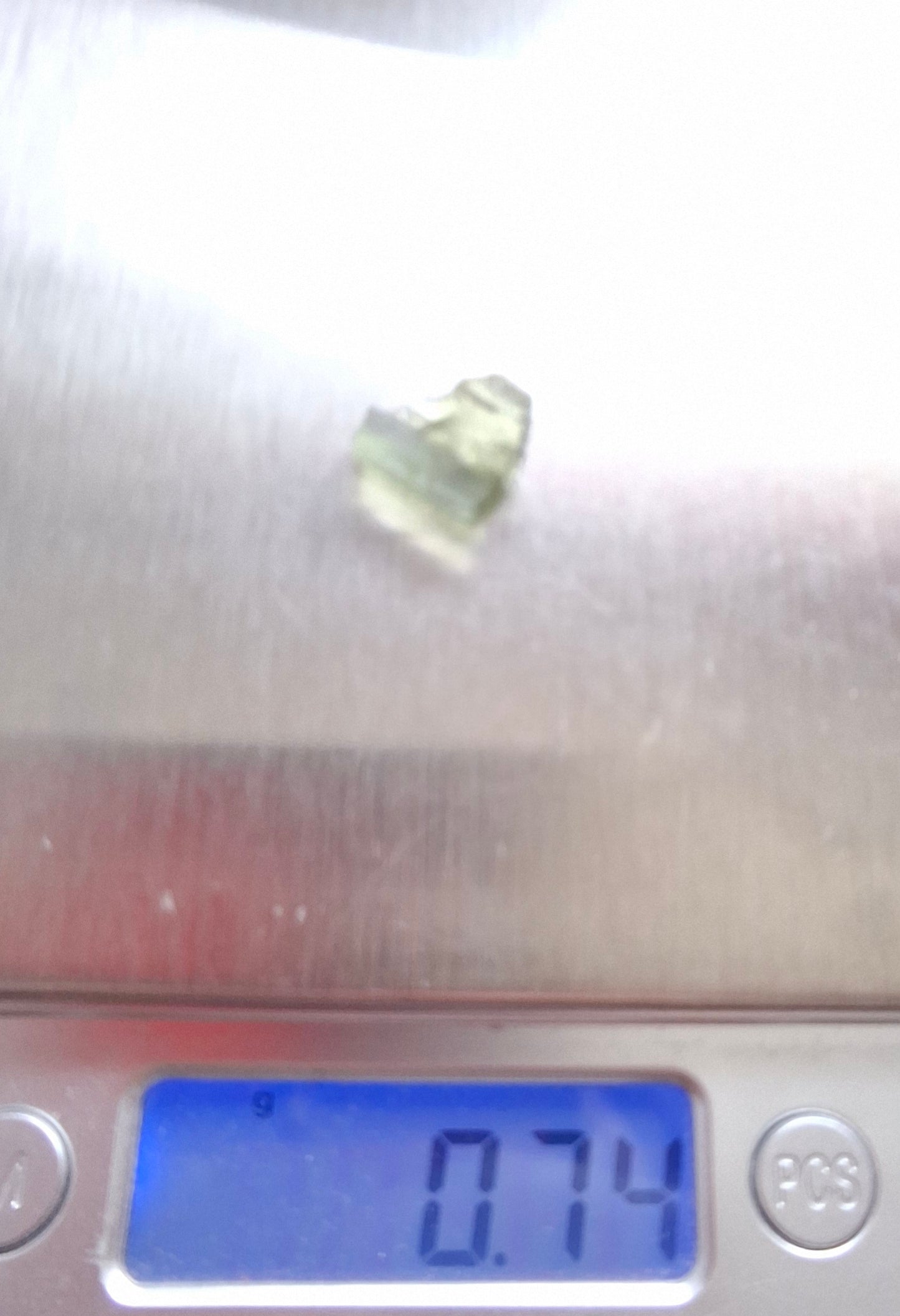 DRILLED, Moldavite Piece, 0.74g, Tektite (Ref: D13)