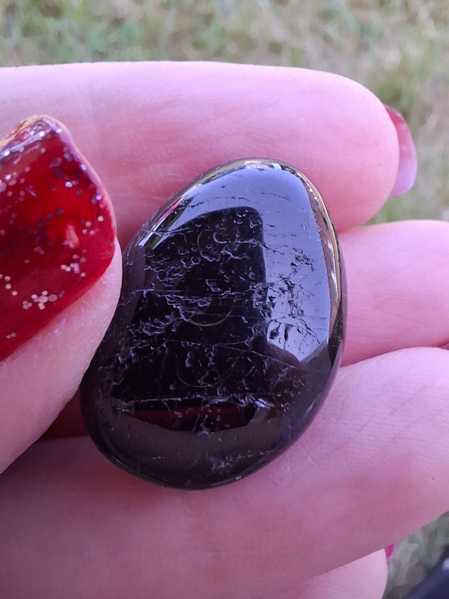 Black Tourmaline, Tumble Stone, Crystal (Ref: T223)