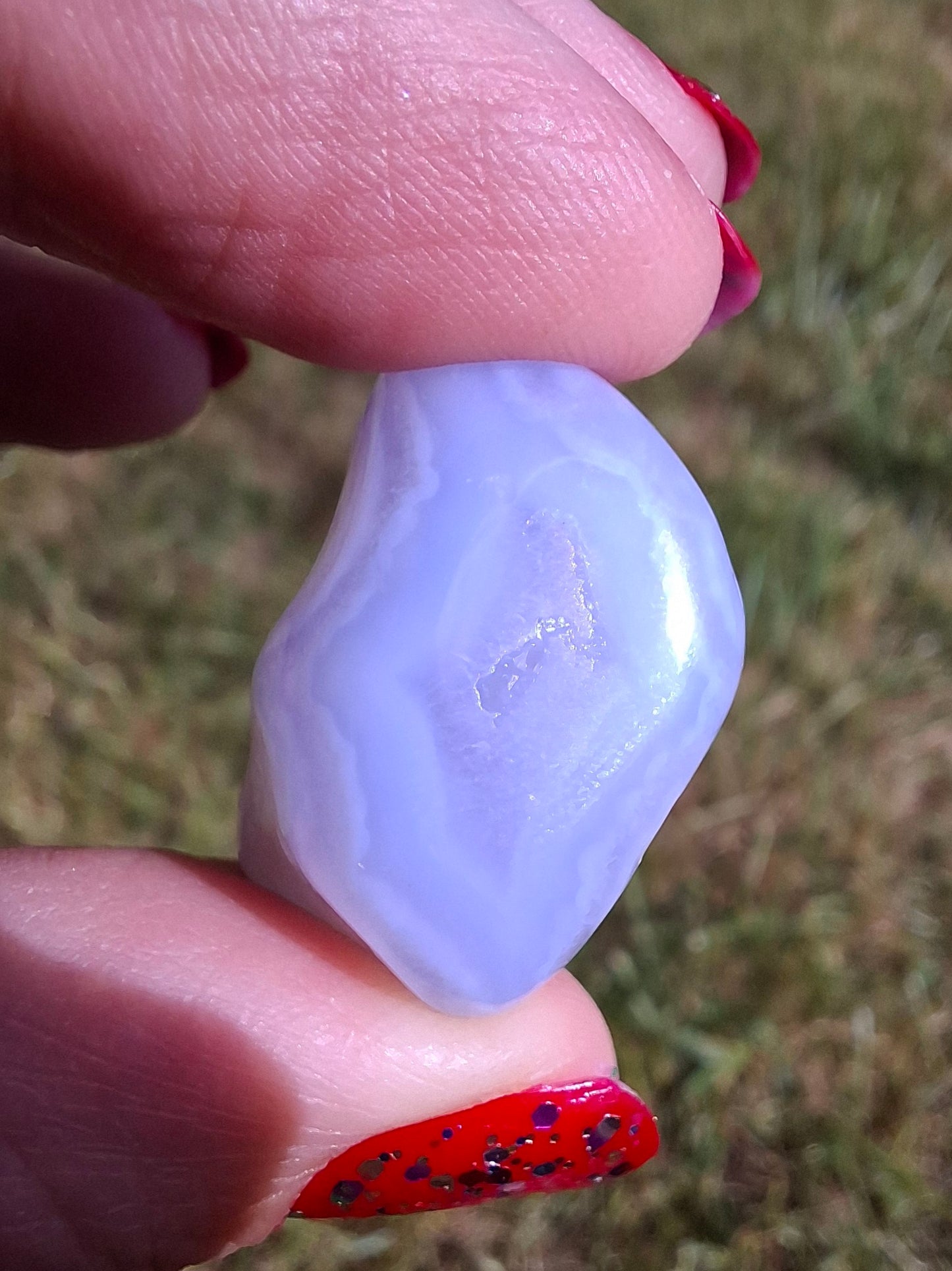 Blue Lace Agate, Tumble Stone, Crystal (Ref: T140)