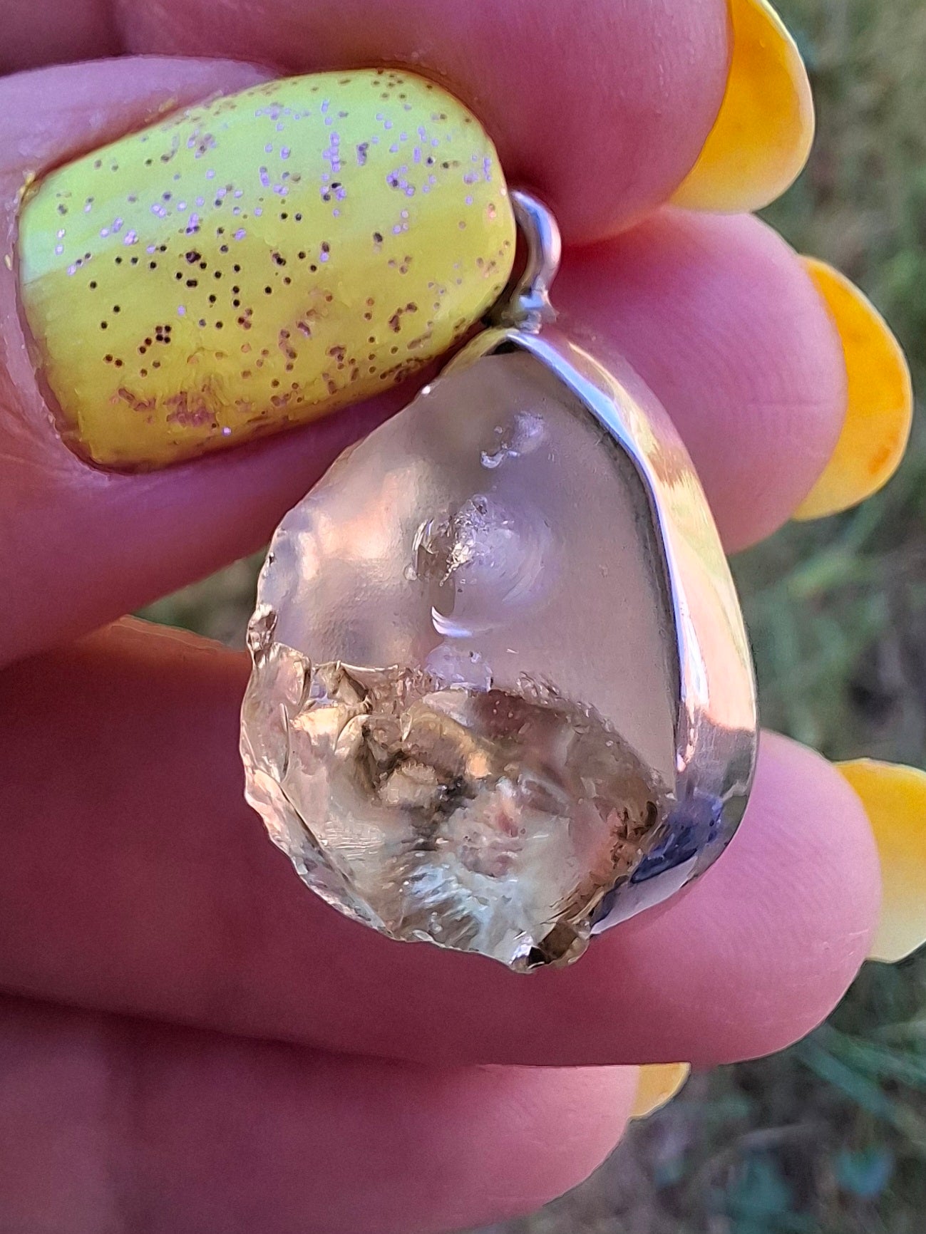 Libyan Desert Glass Pendant, 925 Silver, Tektite (Ref: LP112)