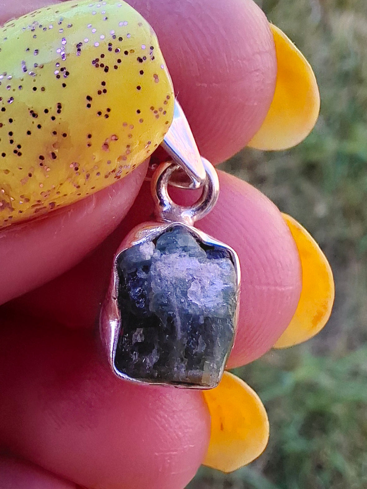 Green Tourmaline Pendant, 925 Silver, Crystal (Ref: GT3)