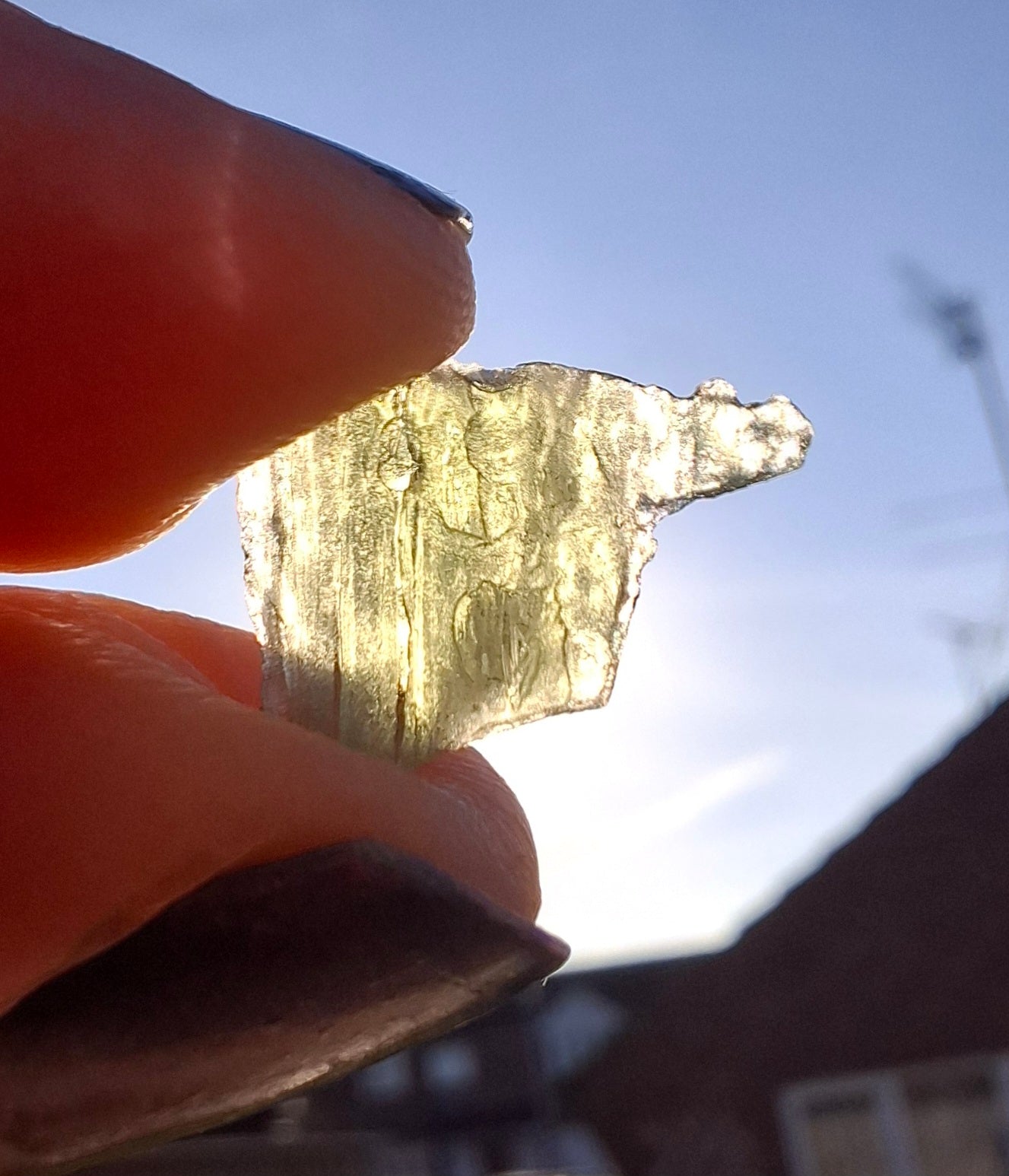 Moldavite Piece, 0.52g, Tektite (Ref: 1389)