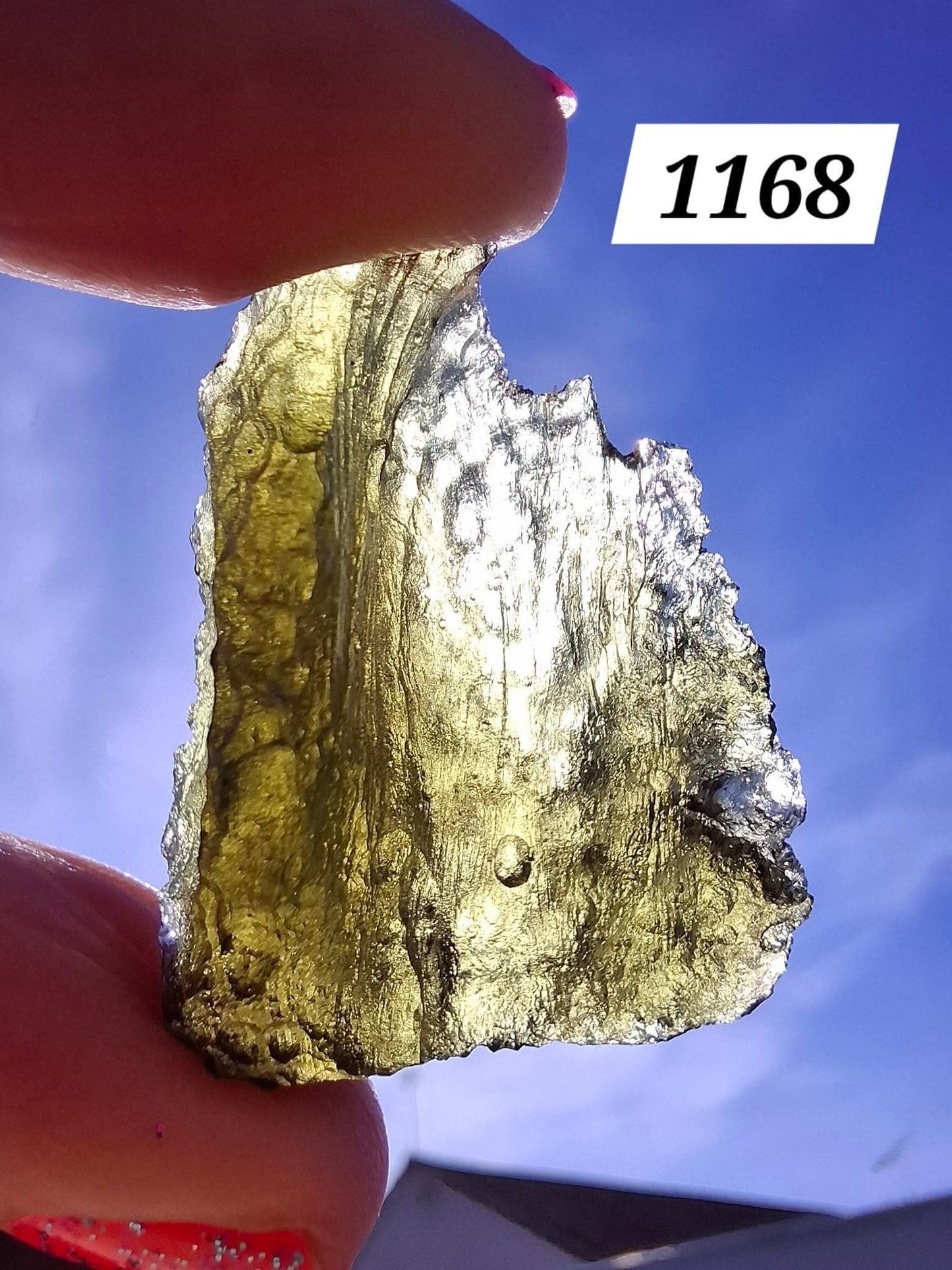 Moldavite Piece, CHLUM, 9.87g, Tektite (Ref: 1168)
