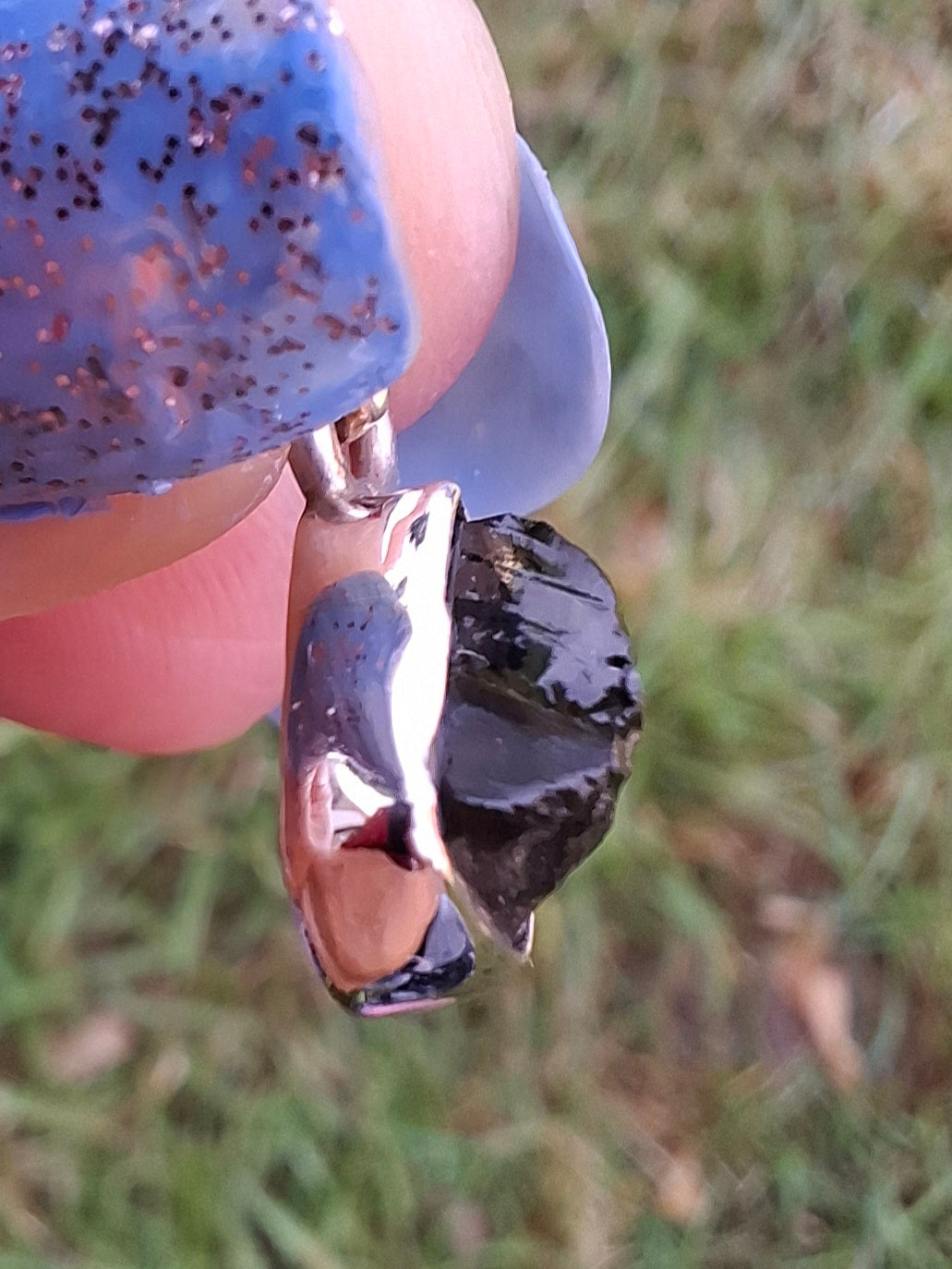 Moldavite Pendant, 925 Silver, Tektite (Ref: P51)