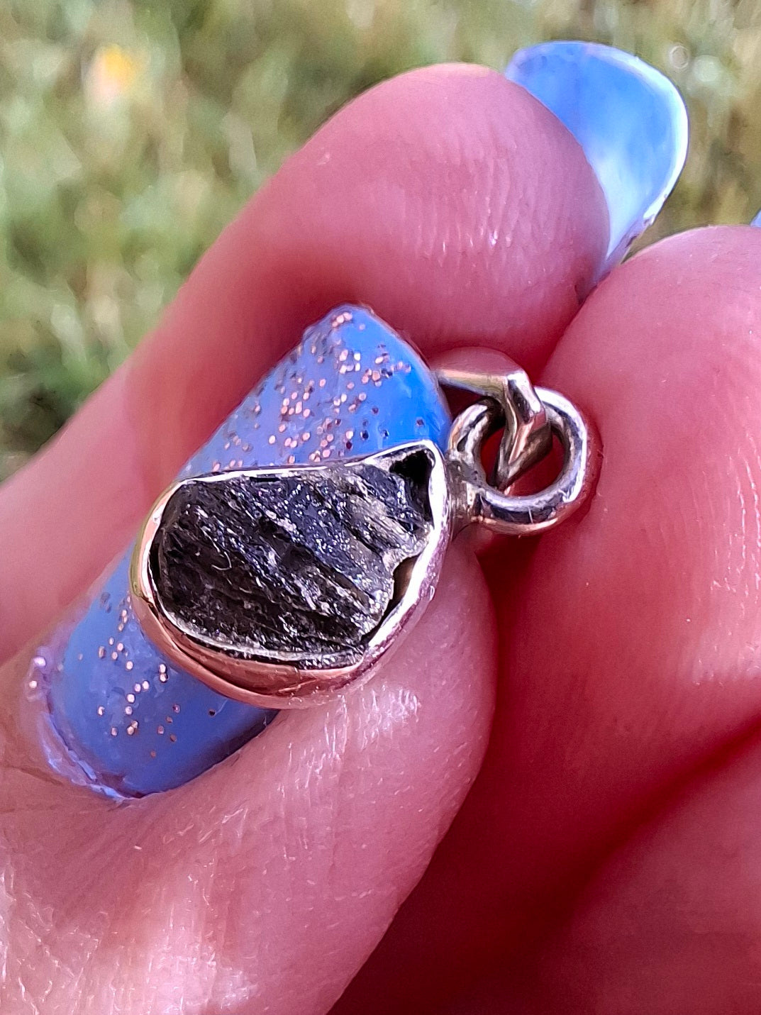 Moldavite Pendant, 925 Silver, Tektite (Ref: P35)