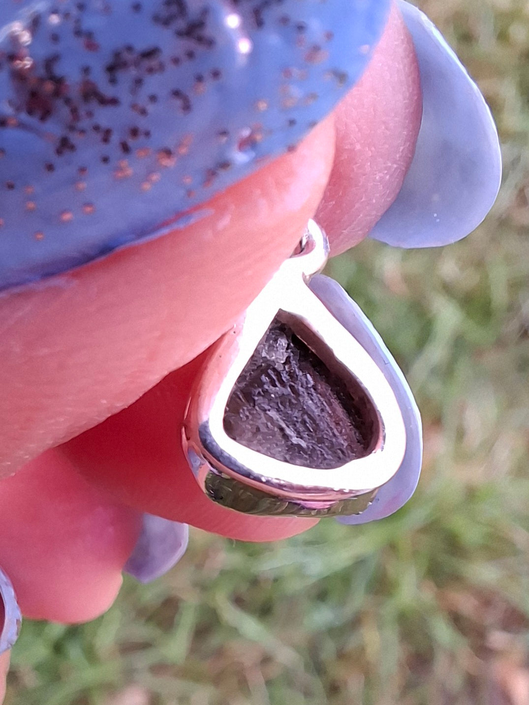 Moldavite Pendant, 925 Silver, Tektite (Ref: P57)