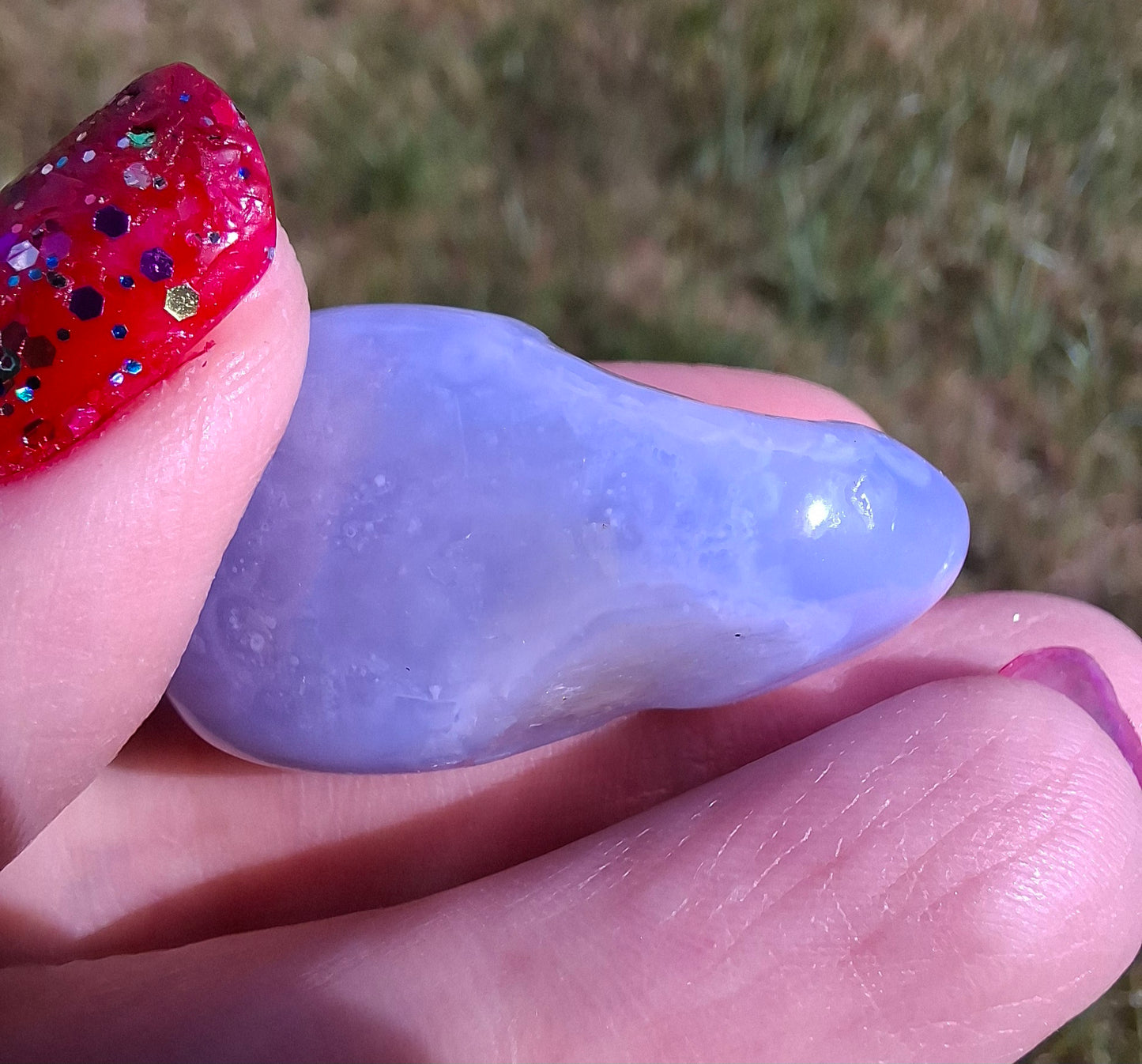 Blue Lace Agate, Tumble Stone, Crystal (Ref: T139)