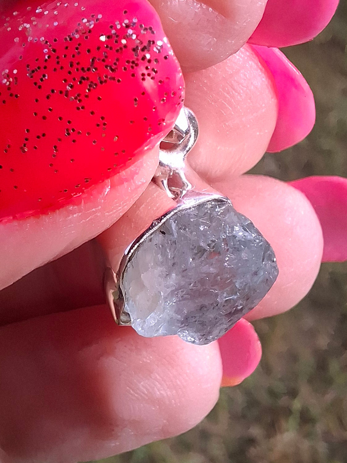 Aquamarine Pendant, 925 Silver, Crystal (Ref: AQ18)