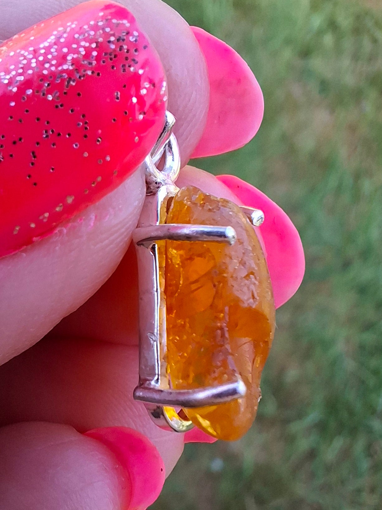 Baltic Amber Pendant, 925 Silver, Fossil (Ref: AP21)