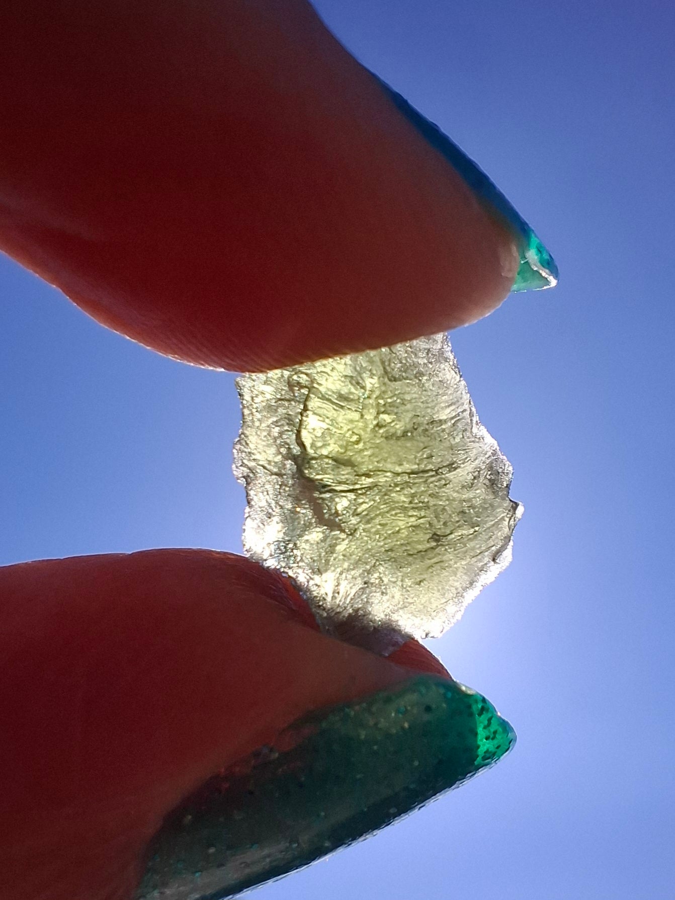Moldavite Piece, 0.92g, Tektite (Ref: 1418)
